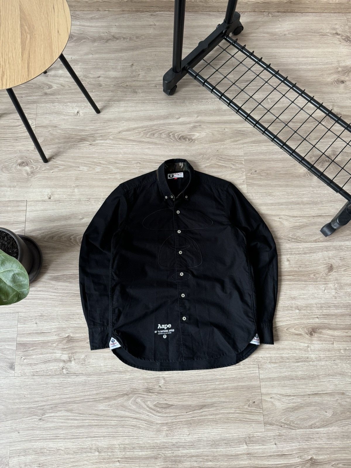 Aape Aape By A Bathing Ape Bape Black Button Up Shirt Size US S / EU 44-46 / 1 - 1 Thumbnail