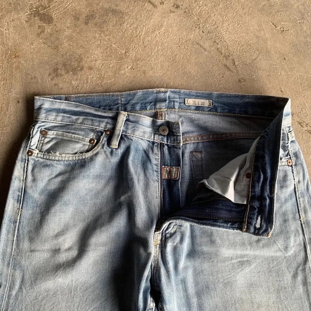 RRL Ralph Lauren PRL Polo Ralph Lauren Distressed Faded Jeans Ripped Denim Size US 33 - 6 Thumbnail