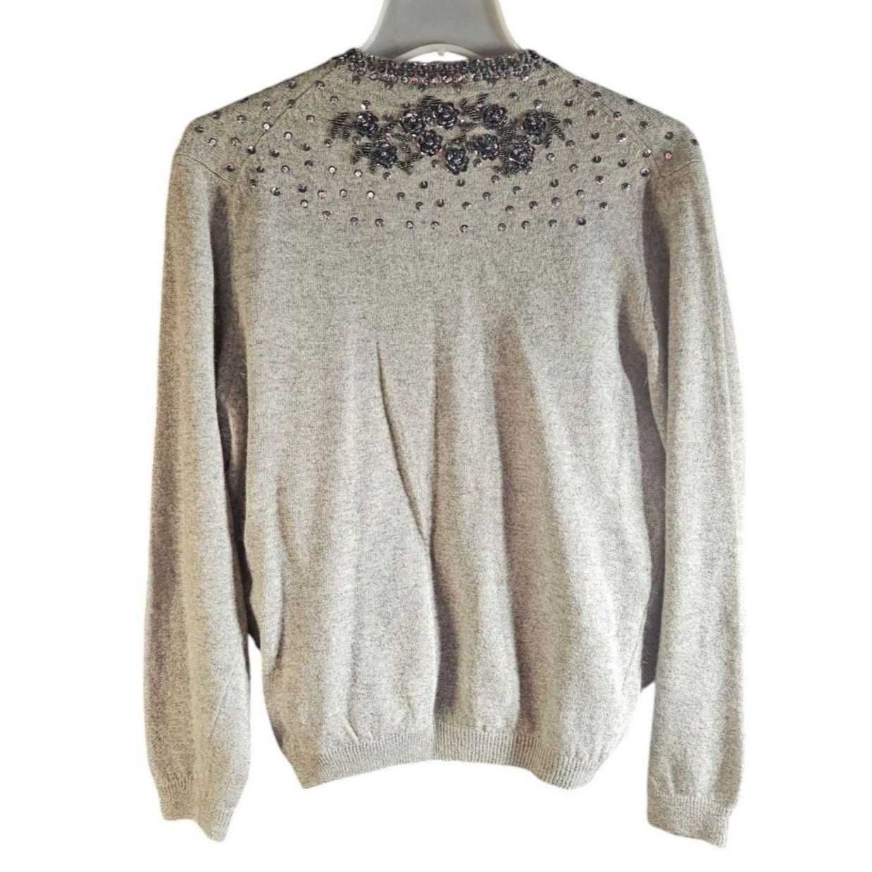Vintage Vivien Forest Vintage Rabbit Wool Cardigan Sweater Floral Be Size S / US 4 / IT 40 - 3 Thumbnail