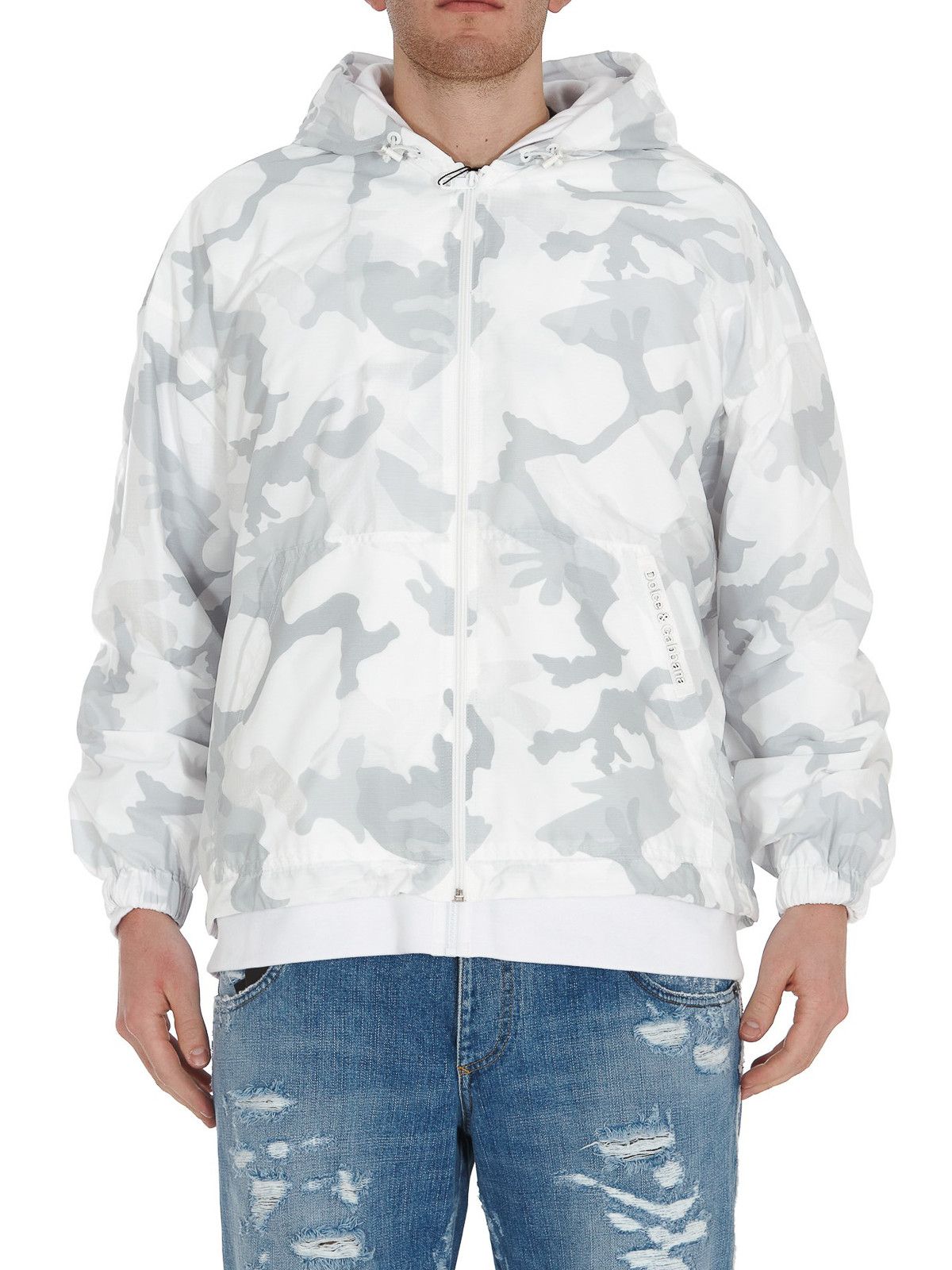 Dolce & Gabbana o1y0125 Logo Hooded Bomber Jacket in White/Light Grey Size US M / EU 48-50 / 2 - 3 Thumbnail