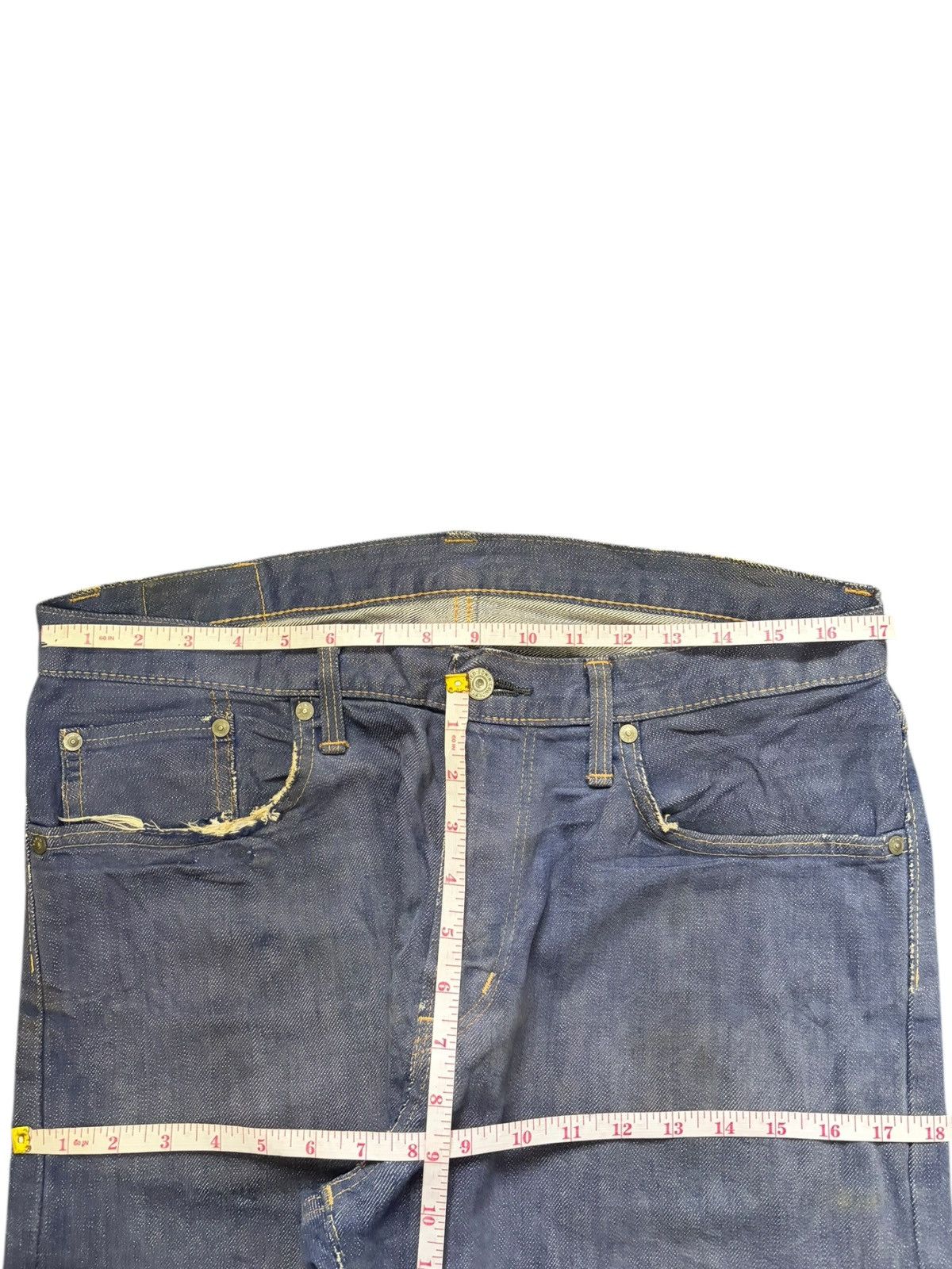 Edwin Vintage Japanese Edwin 503 Selvedge Patch Distress Jeans Size US 34 / EU 50 - 6 Thumbnail