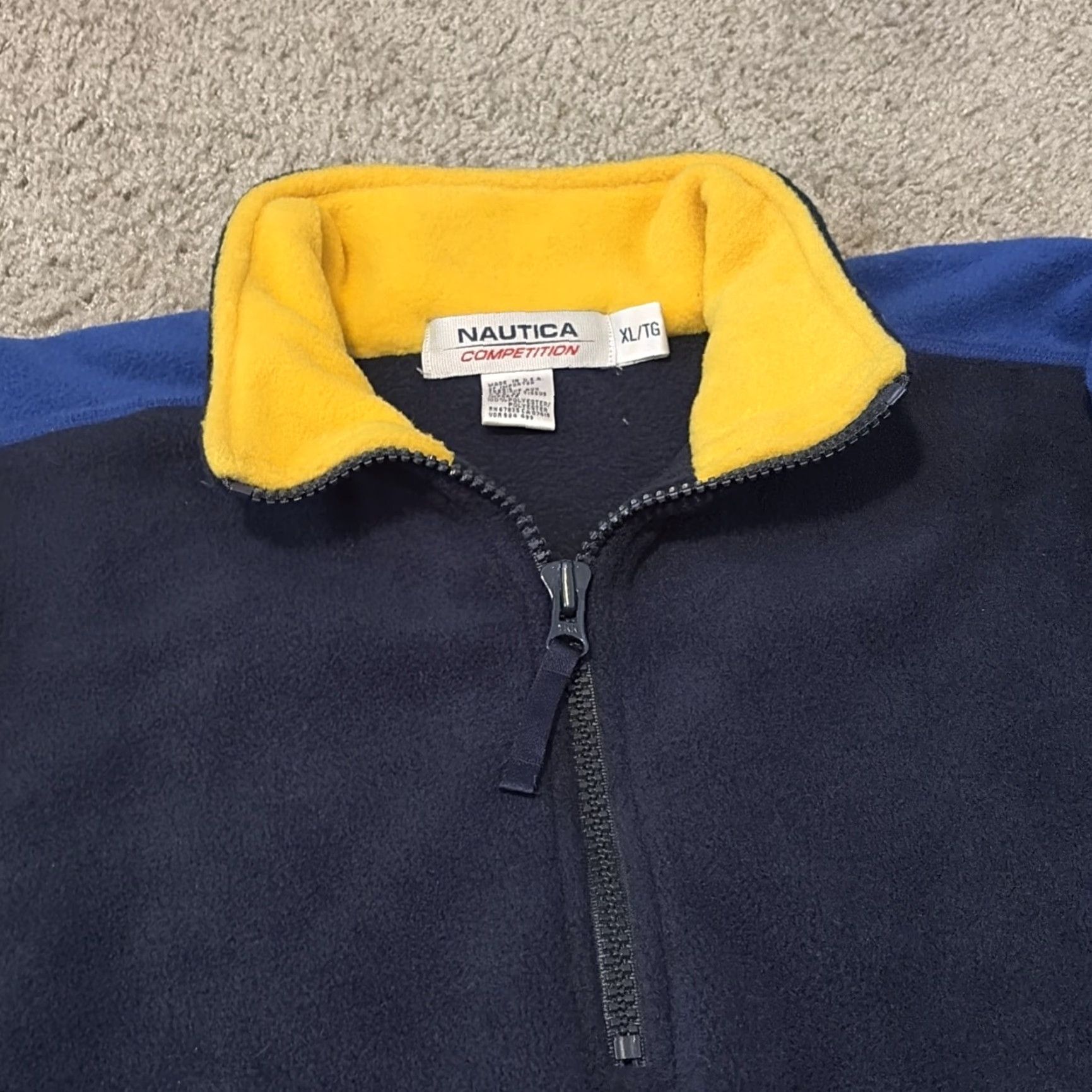 Nautica VINTAGE Nautica Sweatshirt Quarter Zip Fleece Navy Blue XL Men 90s Size US XL / EU 56 / 4 - 3 Thumbnail