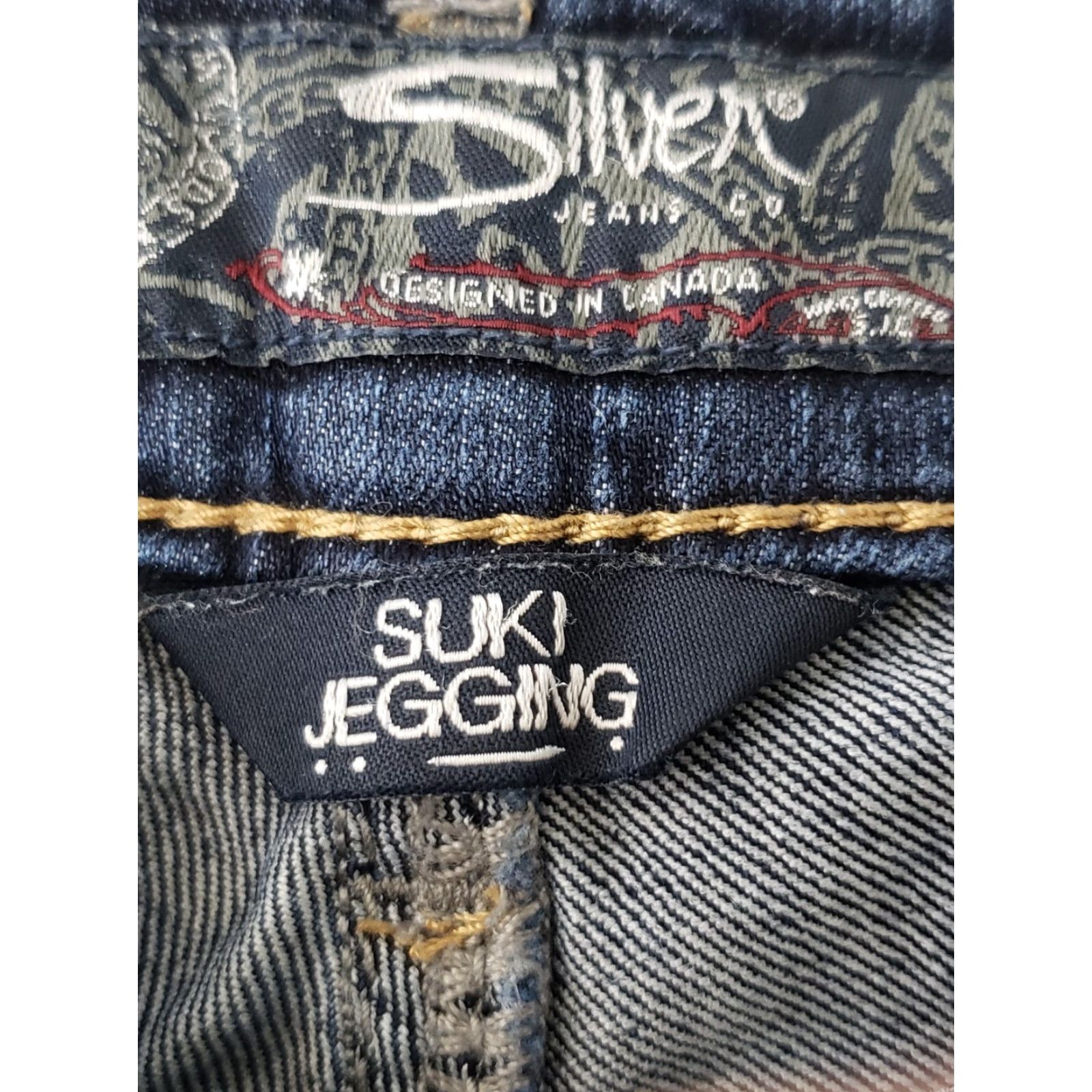 Silver Jeans Co. Silver Womens Jeans 28 Dark Wash Suki Jegging Low Rise Skinny Stretch Zip/Button Size 28" / US 6 / IT 42 - 3 Thumbnail