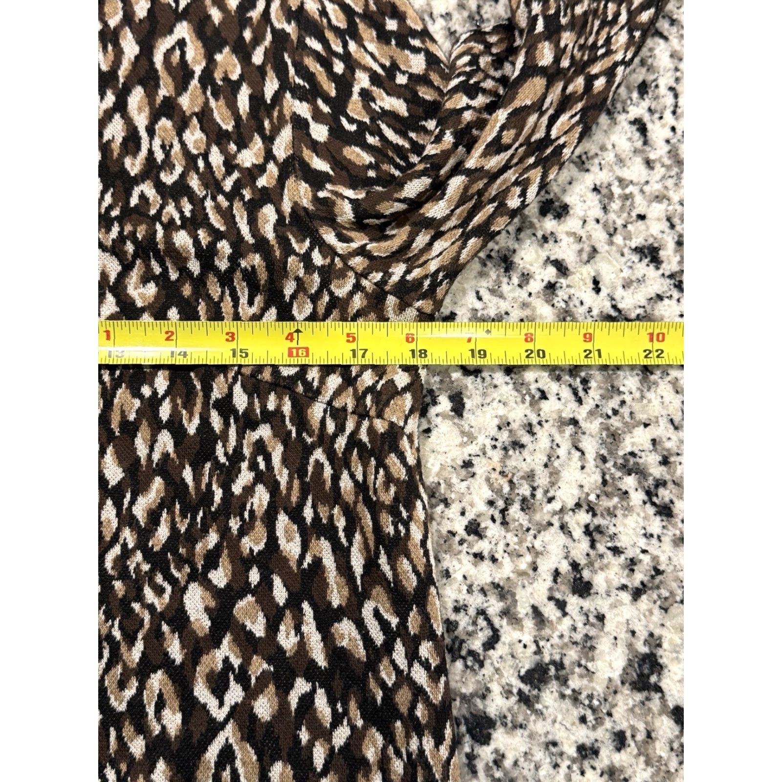 J.McLaughlin J. McLaughlin Sheila Sweater Dress Mock Neck Animal Print Knee Length Women M Brown Multicolor Stretch Knit Shirt Dress Women Size M / US 6-8 / IT 42-44 - 6 Thumbnail