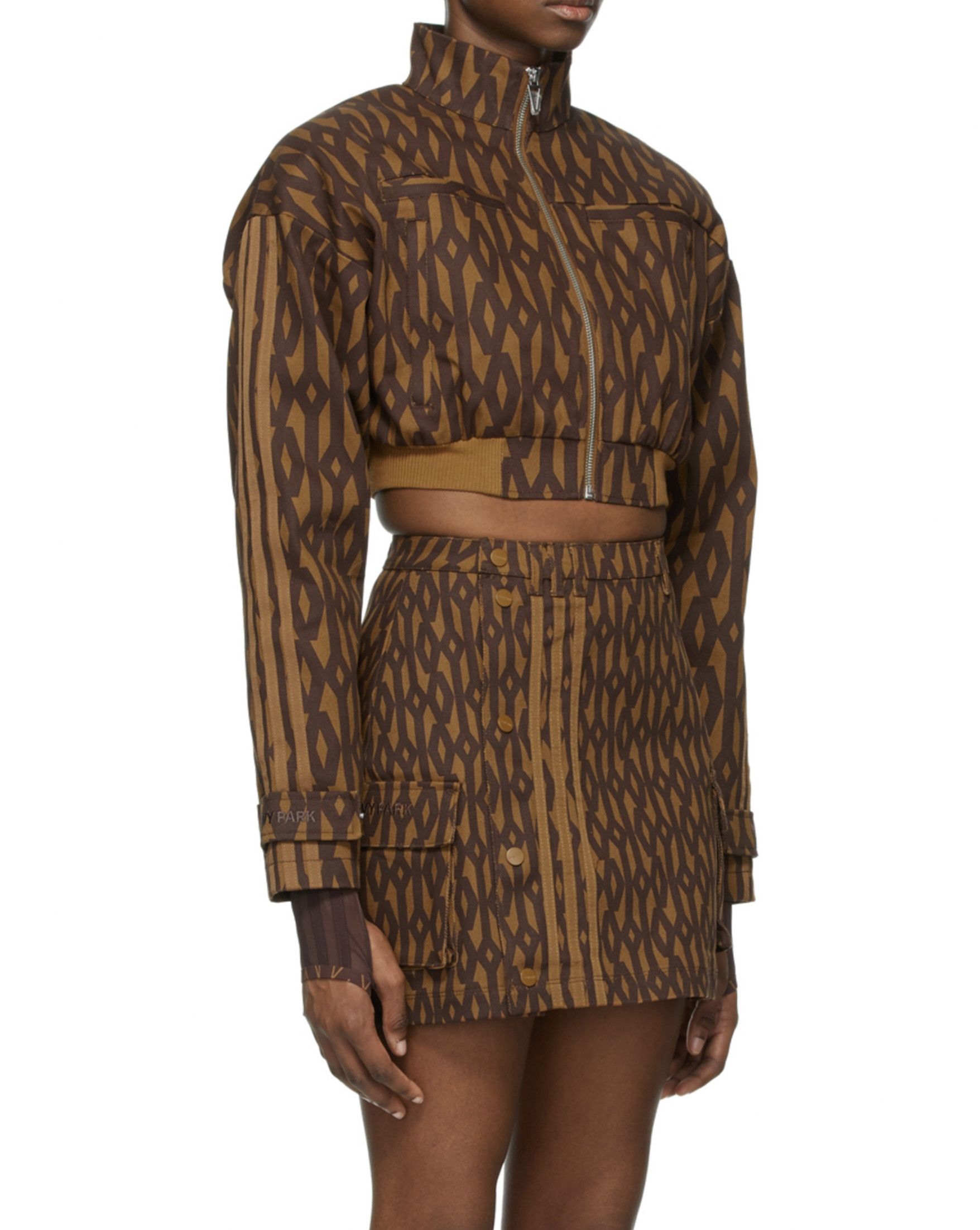 Adidas × Beyonce ADIDAS X IVY PARK Tan Monogram Crop Track Jacket Size US M / EU 48-50 / 2 - 5 Thumbnail