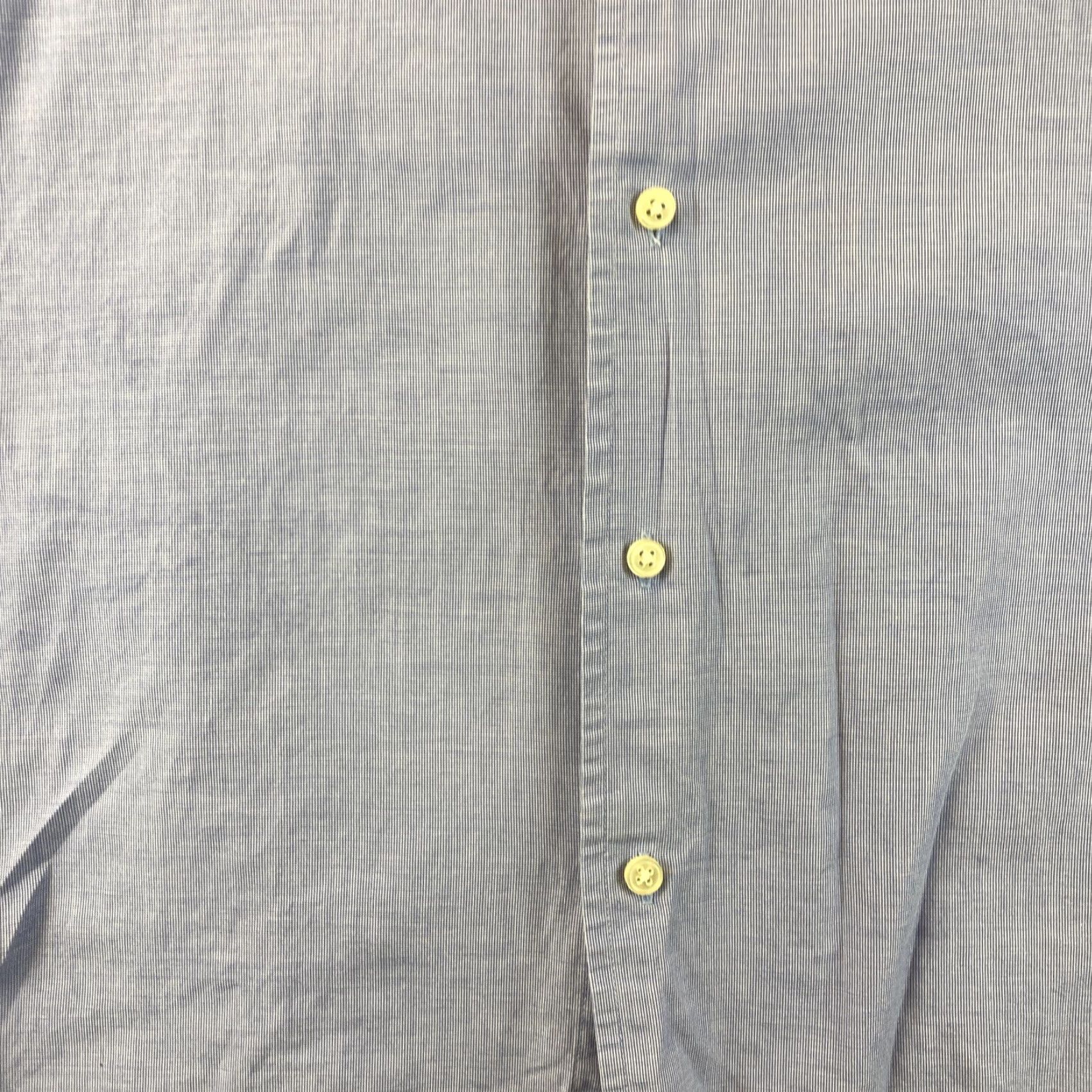Isaac Mizrahi ISAAC MIZRAHI Shirt Mens Blue Cotton Slim Button-Down Long Sleeve 16 Regular Adult L Shirt - Men’s Button-Up, 70s 80s 90s Theme Size US L / EU 52-54 / 3 - 3 Thumbnail