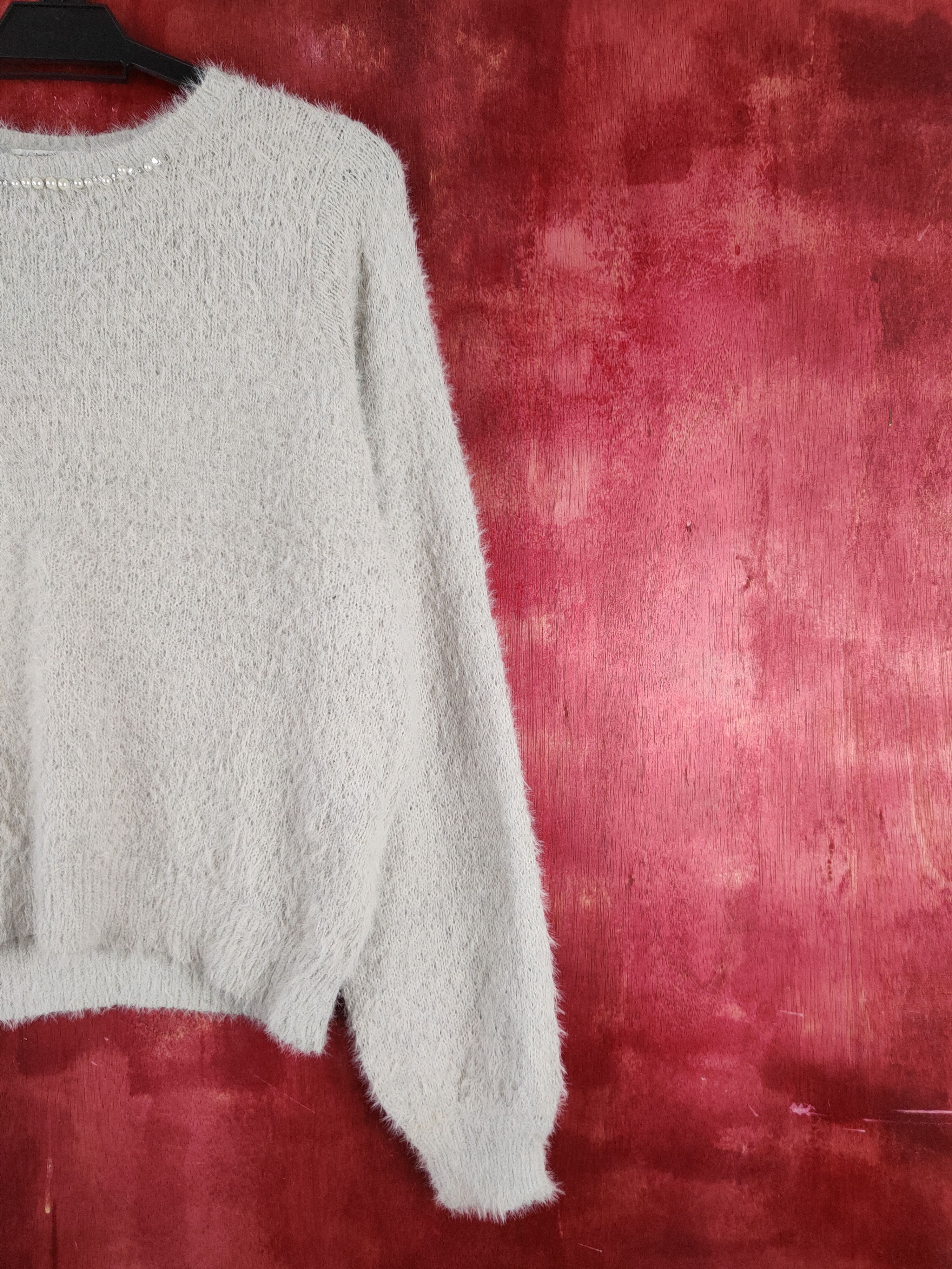 Homespun Knitwear Glacier Gray Shag Shaggy Fur Mohair Knitwear #S2028 Size M / US 6-8 / IT 42-44 - 5 Thumbnail