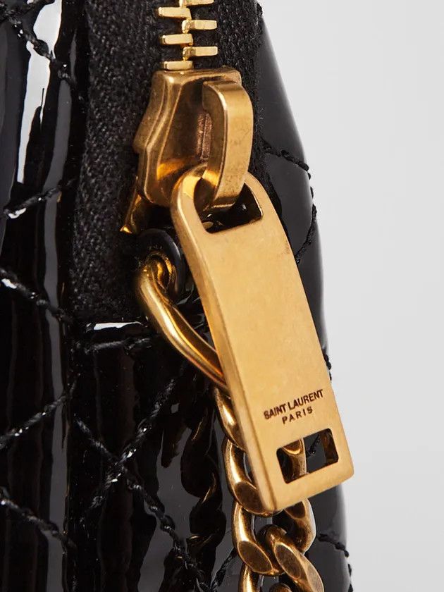 Saint Laurent Paris o1b1hav110125 Size: OS / Gaby Zippered Leather Pouch Black Size ONE SIZE - 8 Thumbnail