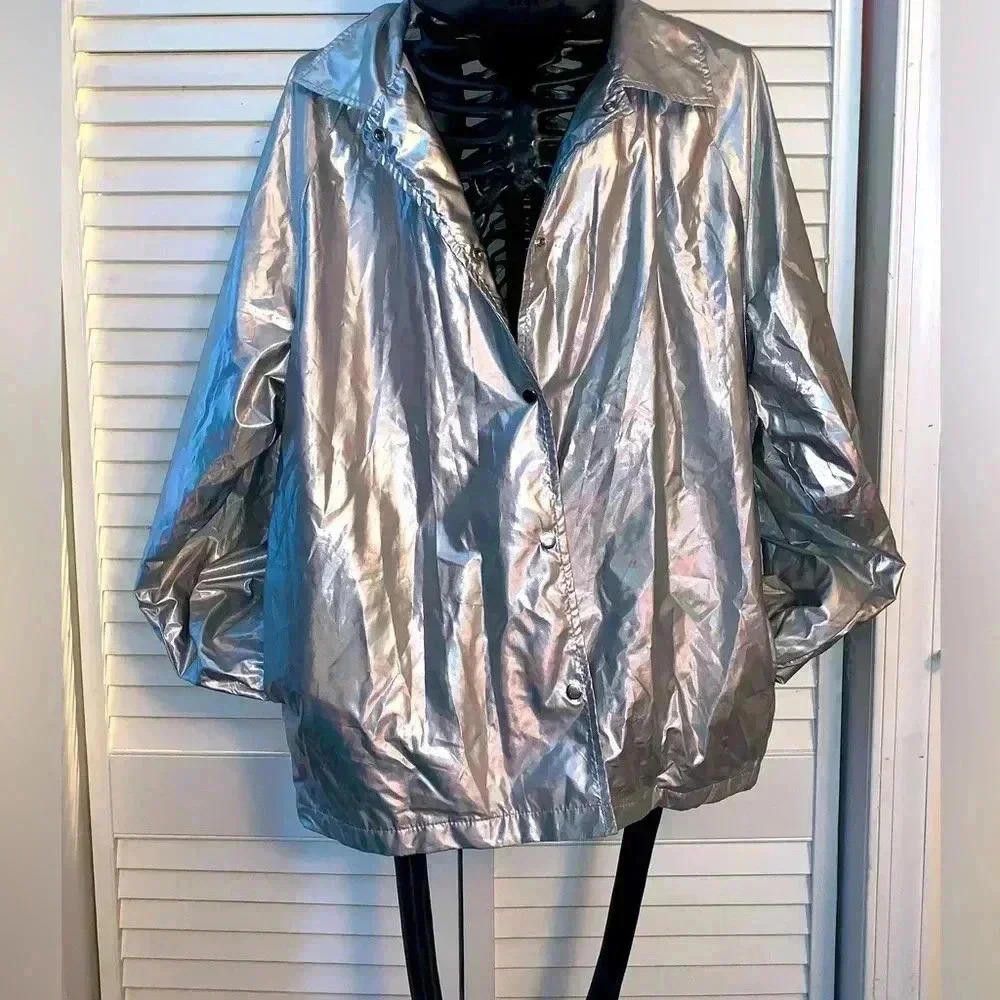 Designer Vintage Iridescent Casual Jacket Size M / US 6-8 / IT 42-44 - 2 Thumbnail