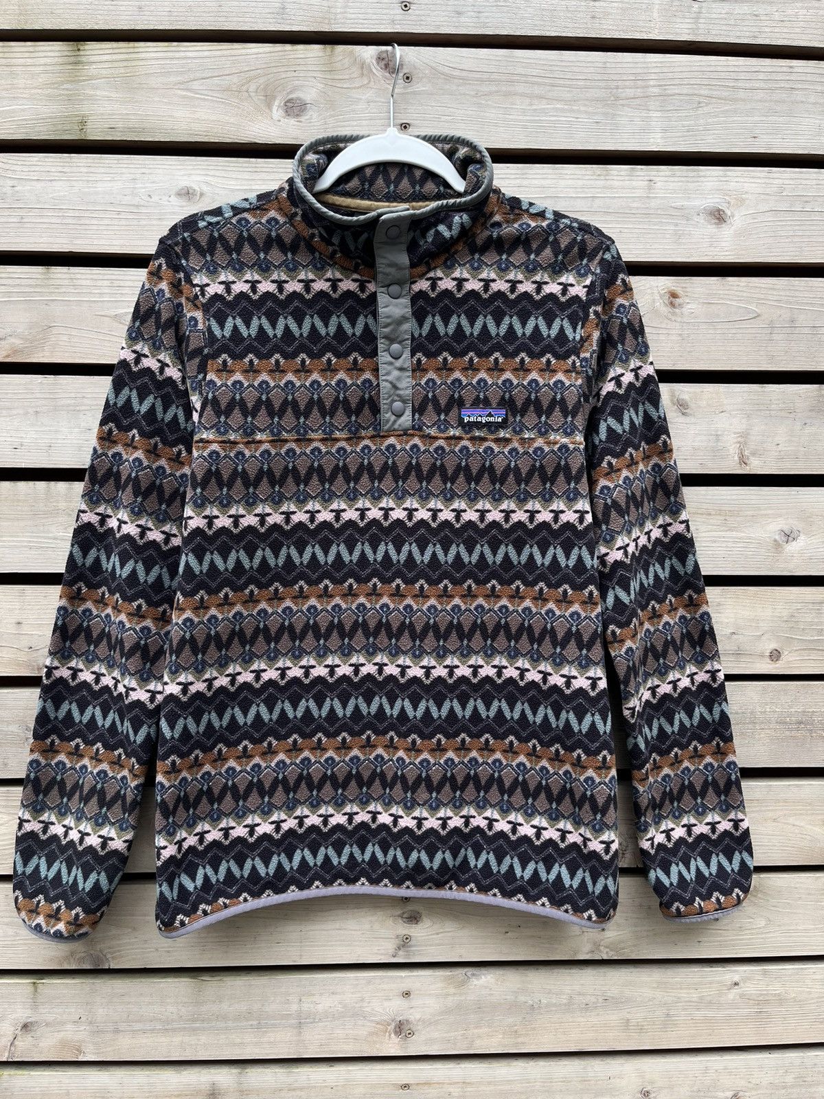 Pre-owned Patagonia Lightweight Synchilla Sweatshirt Snap-t 1/4 Fleece Jacket In Brown