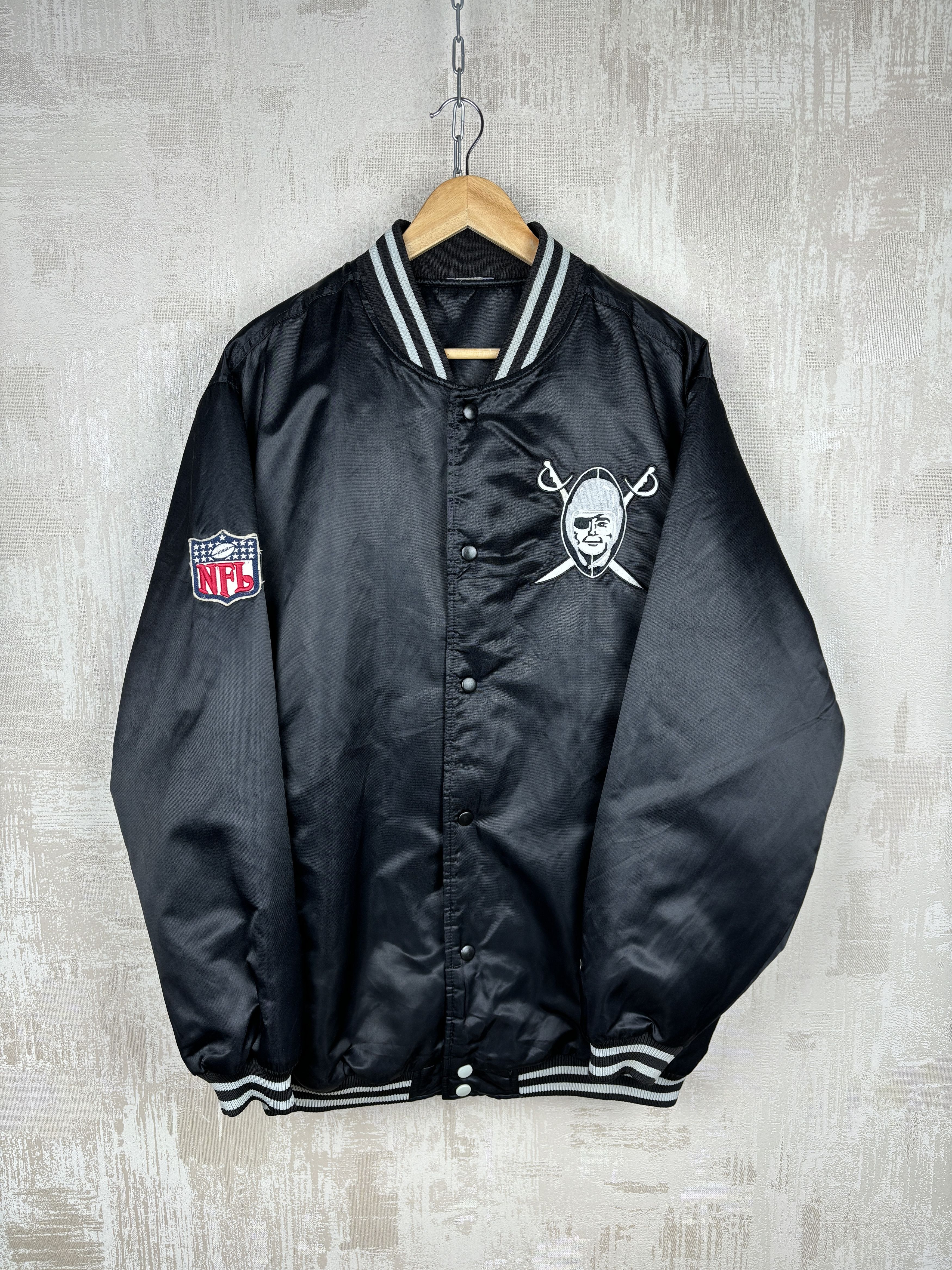 NFL × Reebok Vintage Raiders Reebok NFL Satin Bomber Jacket Size US XXL / EU 58 / 5 - 8 Thumbnail