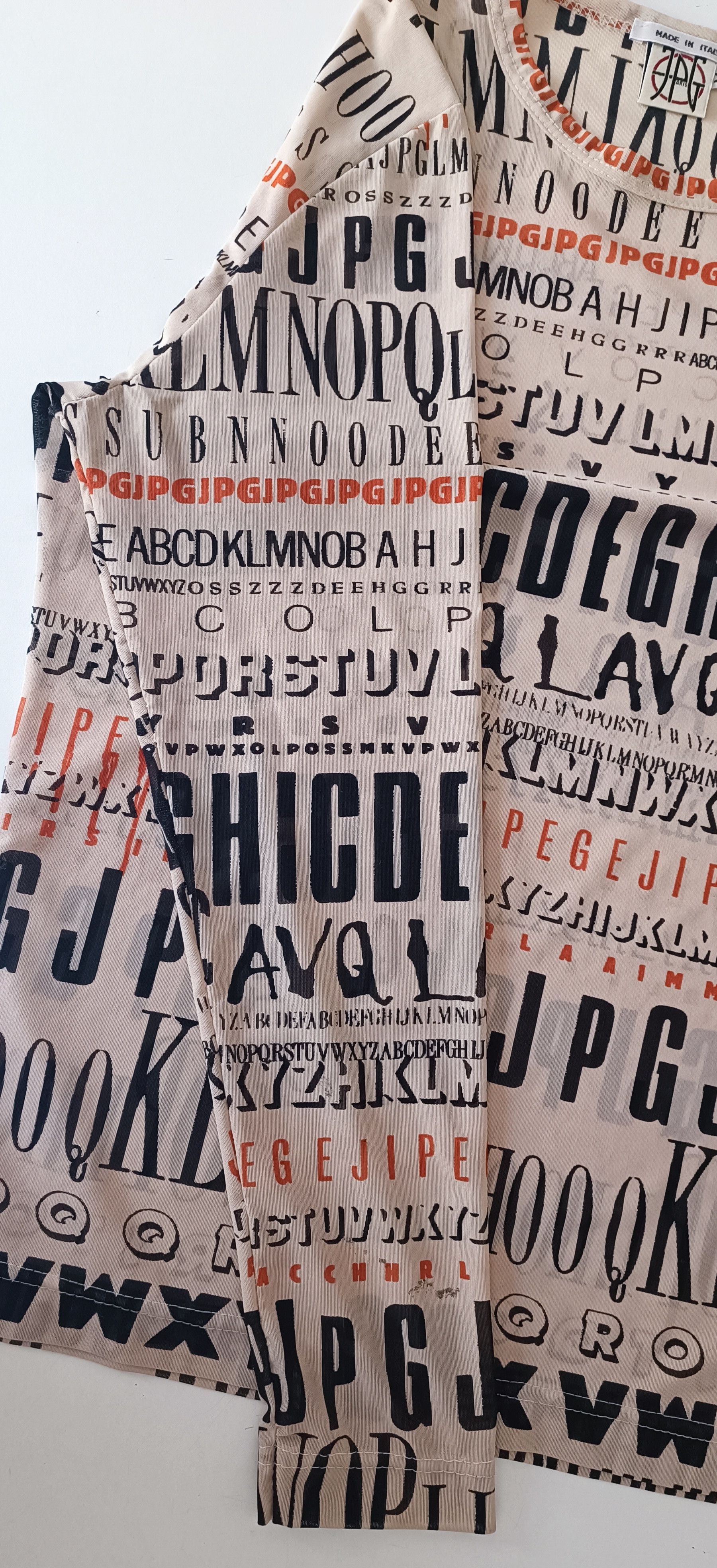 Jean Paul Gaultier Fall 1995 - Iconic letters lycra top Size US M / EU 48-50 / 2 - 18 Thumbnail