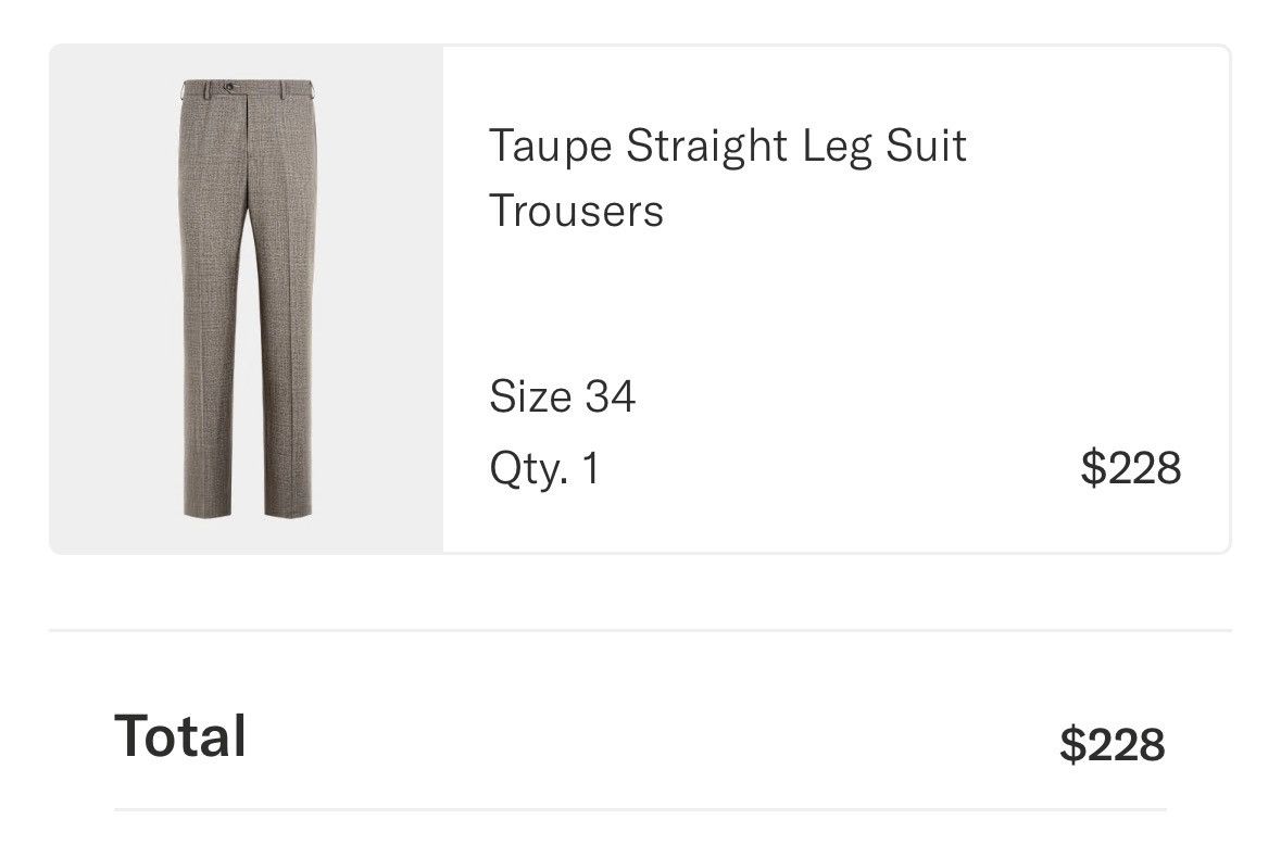 Suitsupply SuitSupply Taupe Straight Leg Tailored Pants Size 34R - 7 Thumbnail