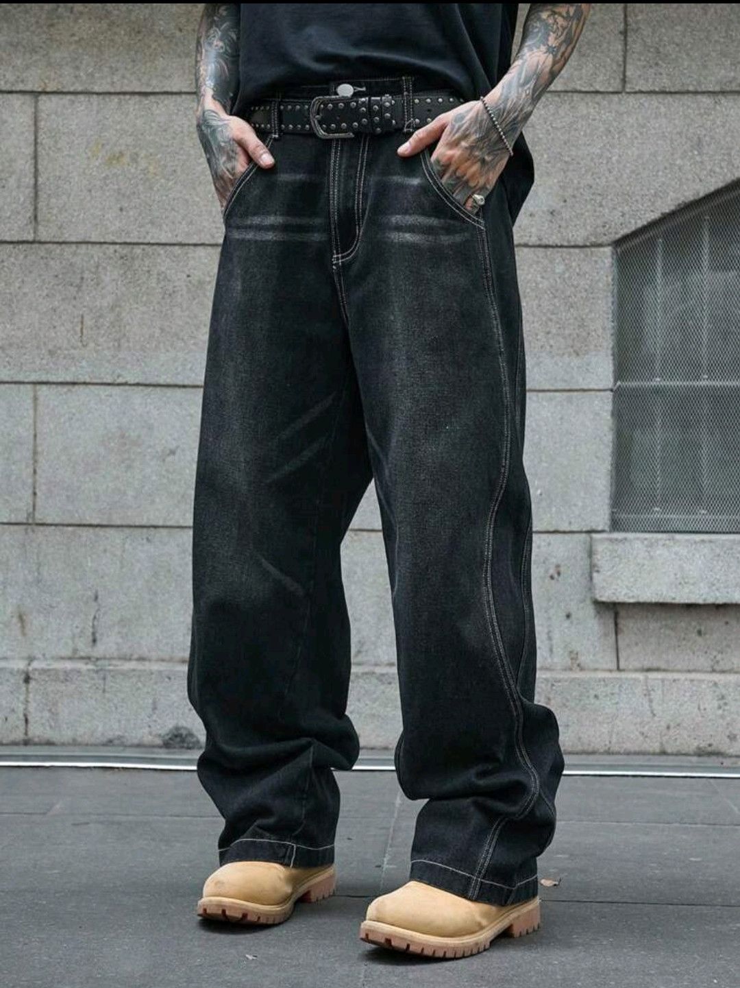 Japanese Brand × Jean Loose Fit Wide Leg Casual Denim Pants Size US 39 - 1 Thumbnail