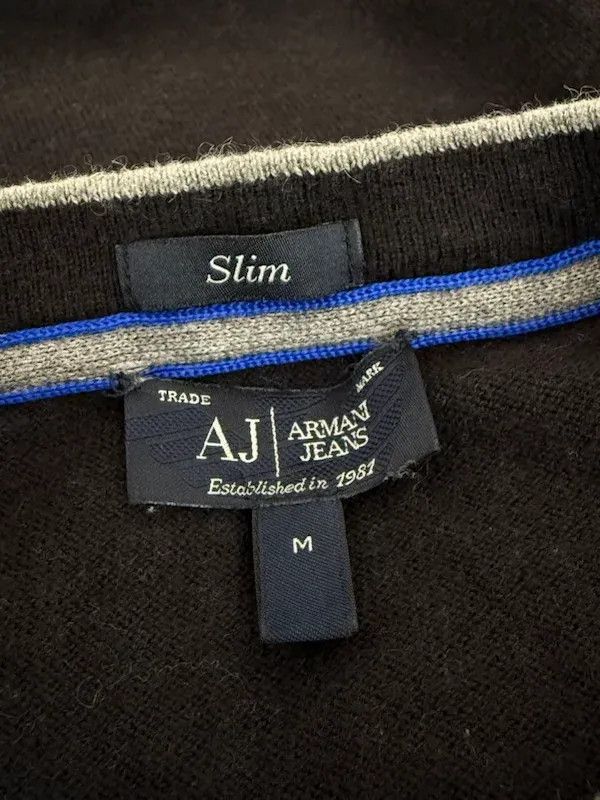 Armani Maglione Girocollo Armani Jeans Lana Grigio Nero M Size US M / EU 48-50 / 2 - 6 Thumbnail