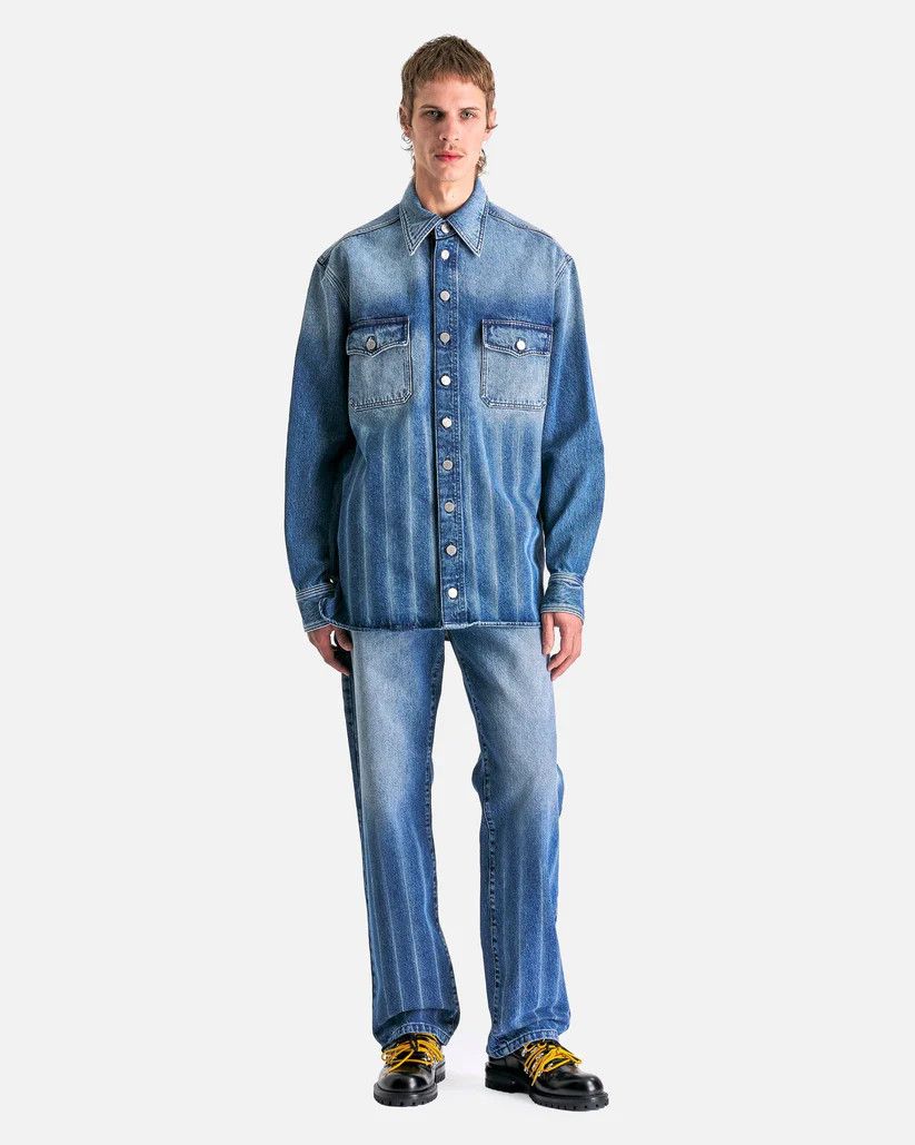 Namacheko o1s1v1r1oon0925 Hank Denim Shirt in Washed Blue Size US XL / EU 56 / 4 - 2 Thumbnail