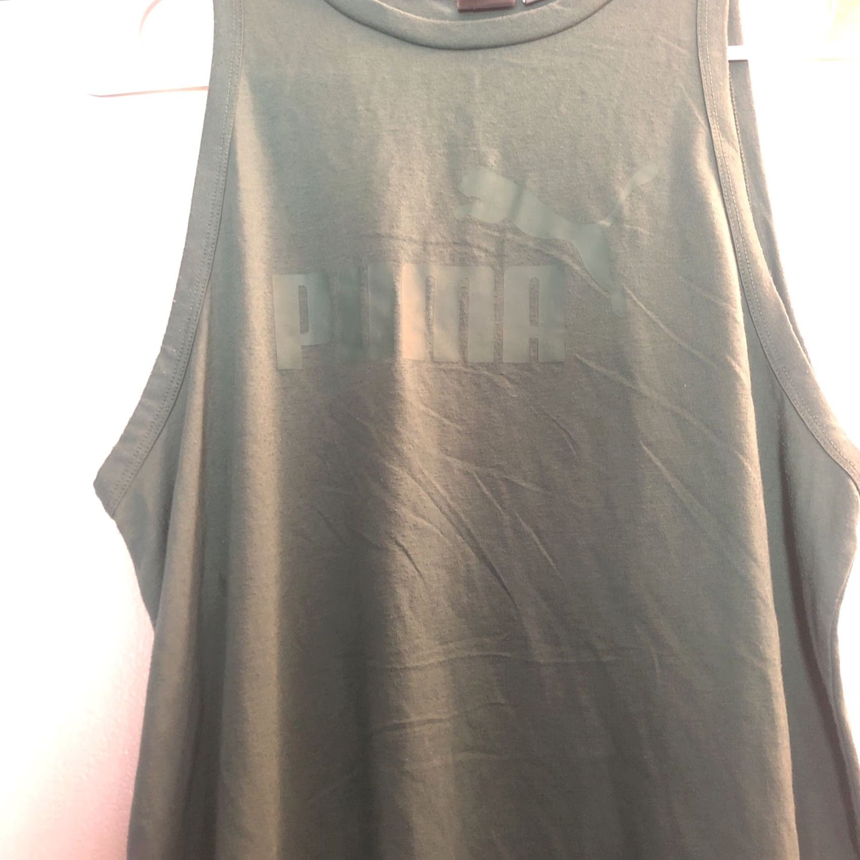 Puma Womens PUMA Tank Top Sleeveless Shirt XS Green Athletic Pullover Spor twear Shirt Size XS / US 0-2 / IT 36-38 - 2 Thumbnail