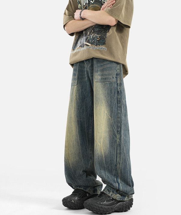 Vintage Men's High-Street Loose Lightning Straight Jeans Size US 32 / EU 48 - 4 Thumbnail