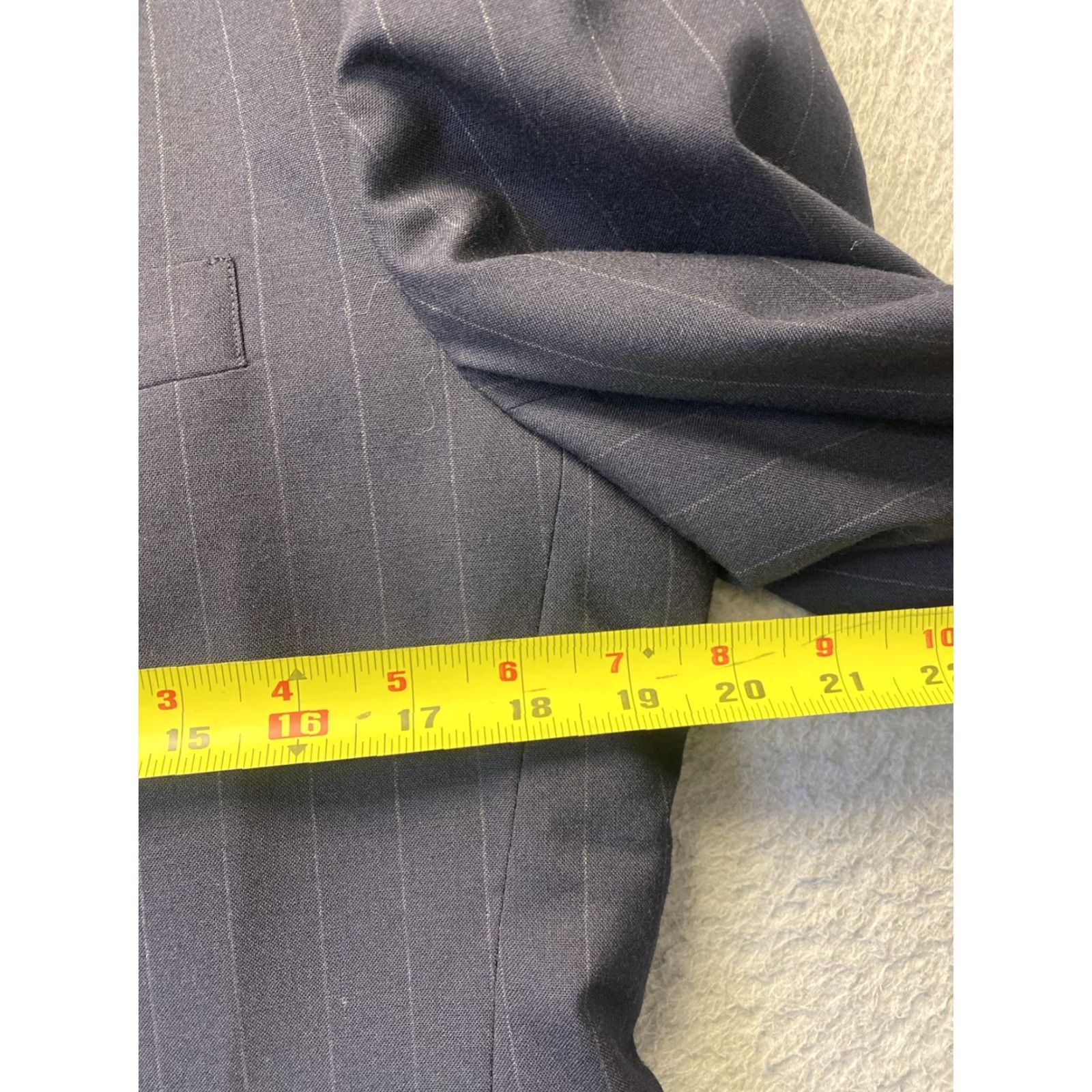 VINTAGE Kilgour French Stanbury Mens Wool Navy Striped Blazer Jacket 40R Regular Men's