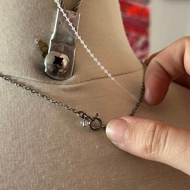 Other silver bedazzled circle heart pink pendant necklace Size ONE SIZE - 3 Thumbnail