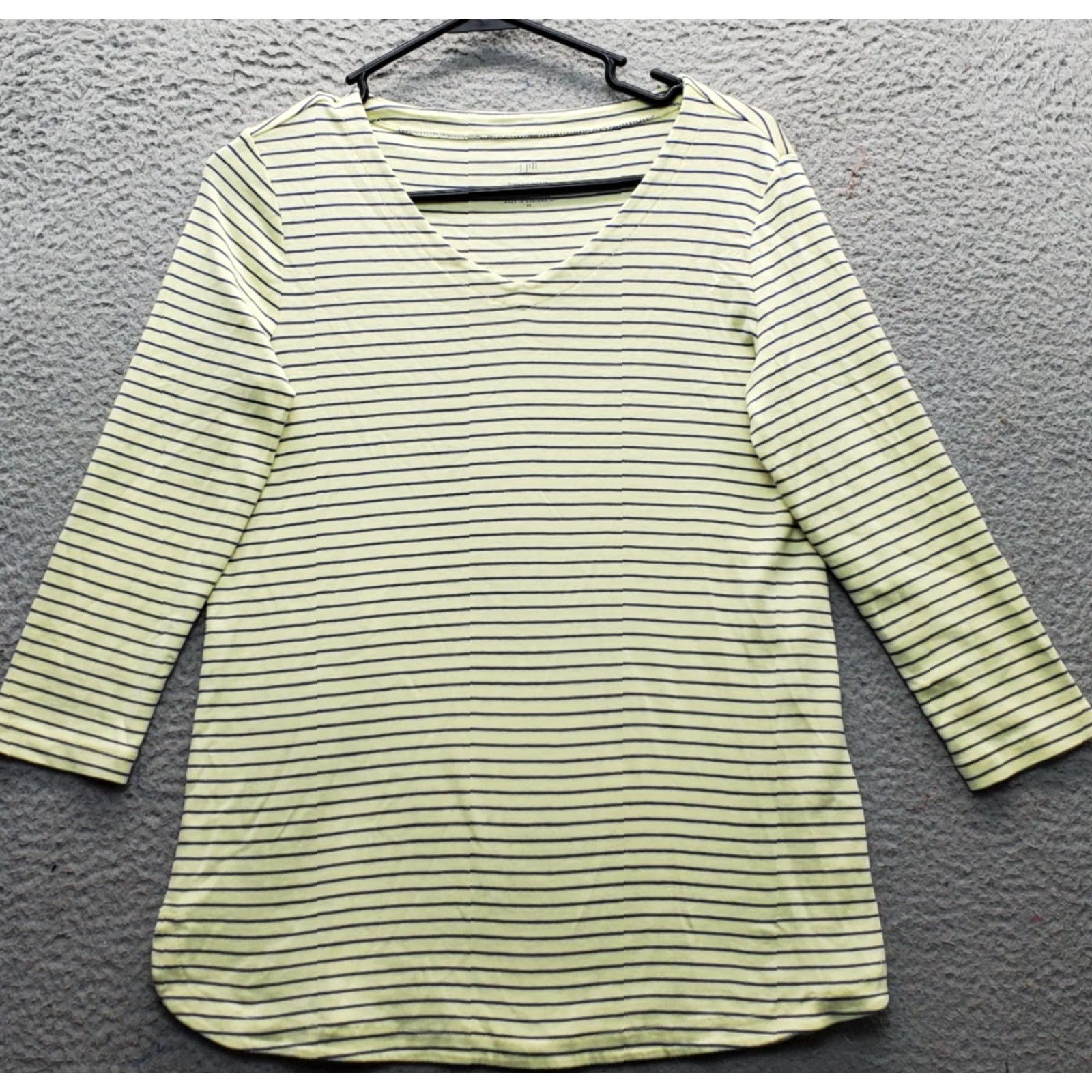 J. Jill J. Jill Shirt Womens XS Multicolor Striped Pima Cotton 3/4 Sleeve Pullover Tee Size XS / US 0-2 / IT 36-38 - 2 Thumbnail