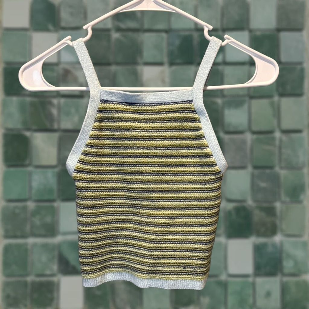American Eagle Outfitters American Eagle Outfitters Cropped Tank Top Sleeveless High Neck Crochet Multicolor Women's Size S Size S / US 4 / IT 40 - 1 Thumbnail