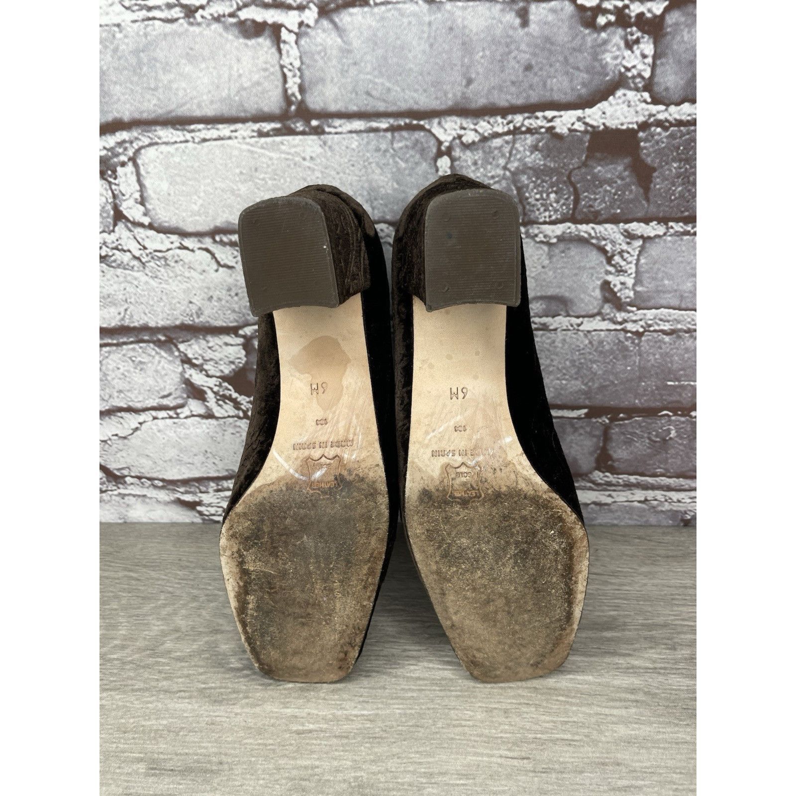 Enzo Bonafe ENZO ANGIOLINI Brown Textured Floral Velvet Block Heels Pump Size US 6 / IT 36 - 7 Thumbnail