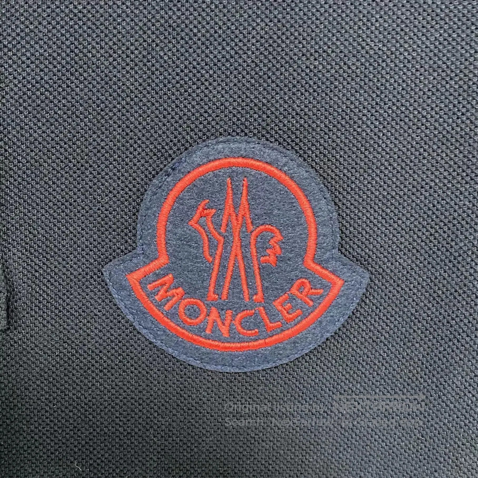 Moncler Black Polo Shirt with Red Trim and Embroidered Logo. Size US S / EU 44-46 / 1 - 4 Thumbnail