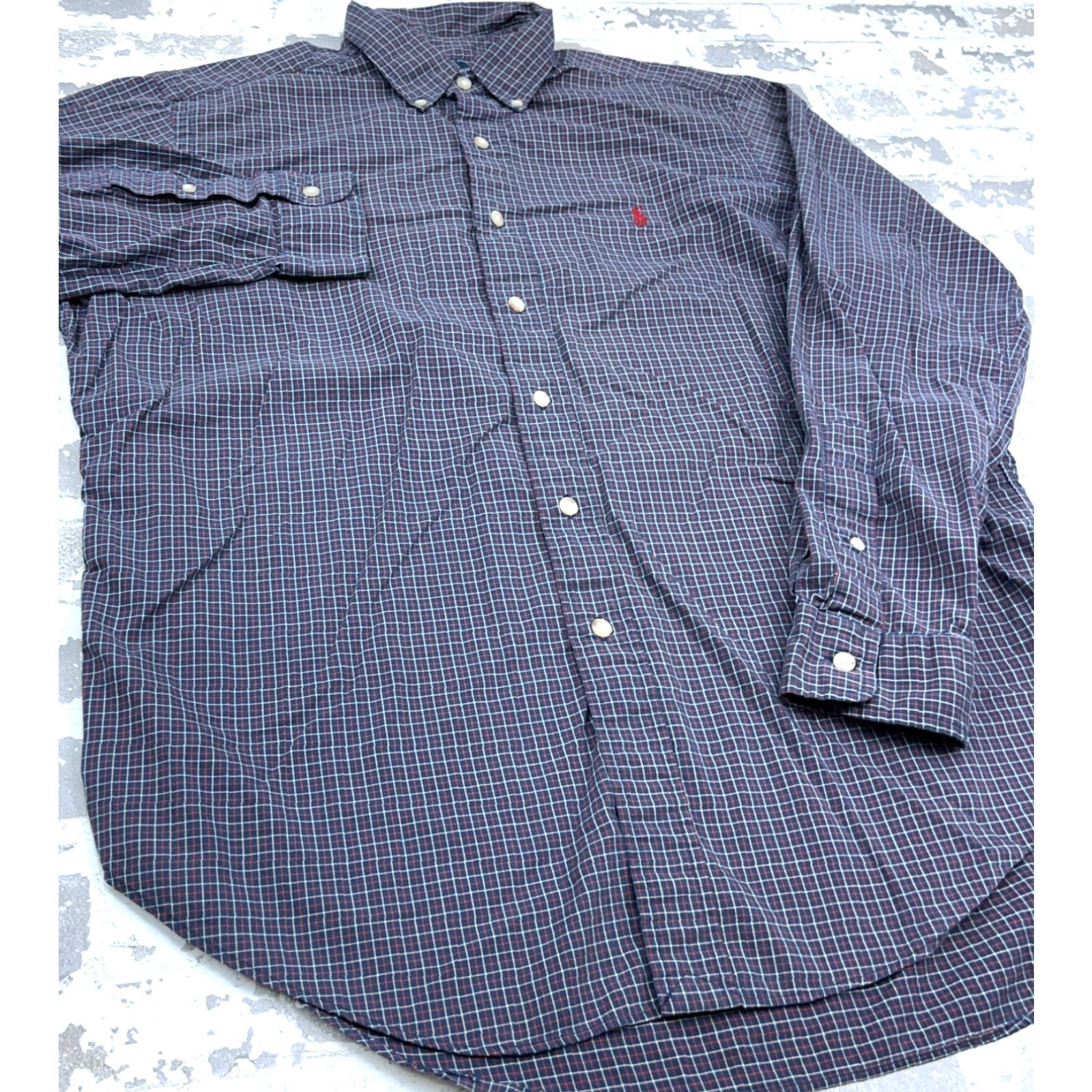 Ralph Lauren Ralph Lauren Shirt Men L Blue Red Button-Up Classic Fit Tattersall Plaid Logo Embroidered Button-Down Collar Casual Shirt Colorful Preppy Modern 90s? Size US L / EU 52-54 / 3 - 4 Thumbnail