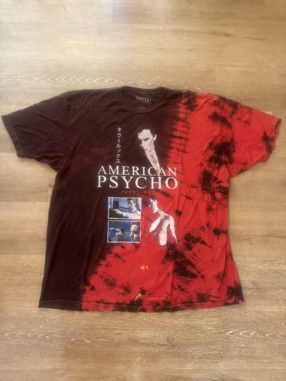 Japanese Brand × Movie × Vintage VINTAGE JAPANESE AMERICAN PSYCHO BLEACH  DYE T-SHIRT XL | Grailed