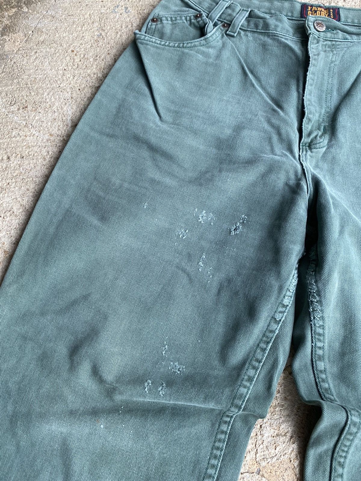 Faded Glory × Vintage Vintage 90’s Faded Glory Carhartt Style Faded Green Jeans Size US 32 / EU 48 - 8 Thumbnail
