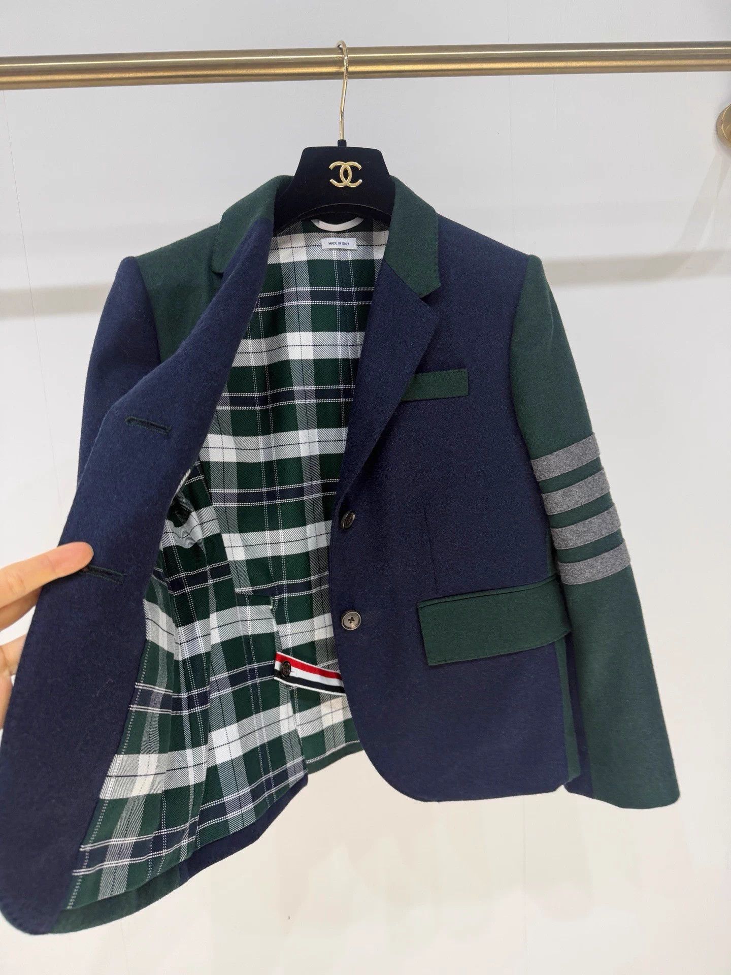 Thom Browne Thom Browne Deep Green Blocked Four-Bar Wool Blazer 38 Size 38R - 3 Thumbnail