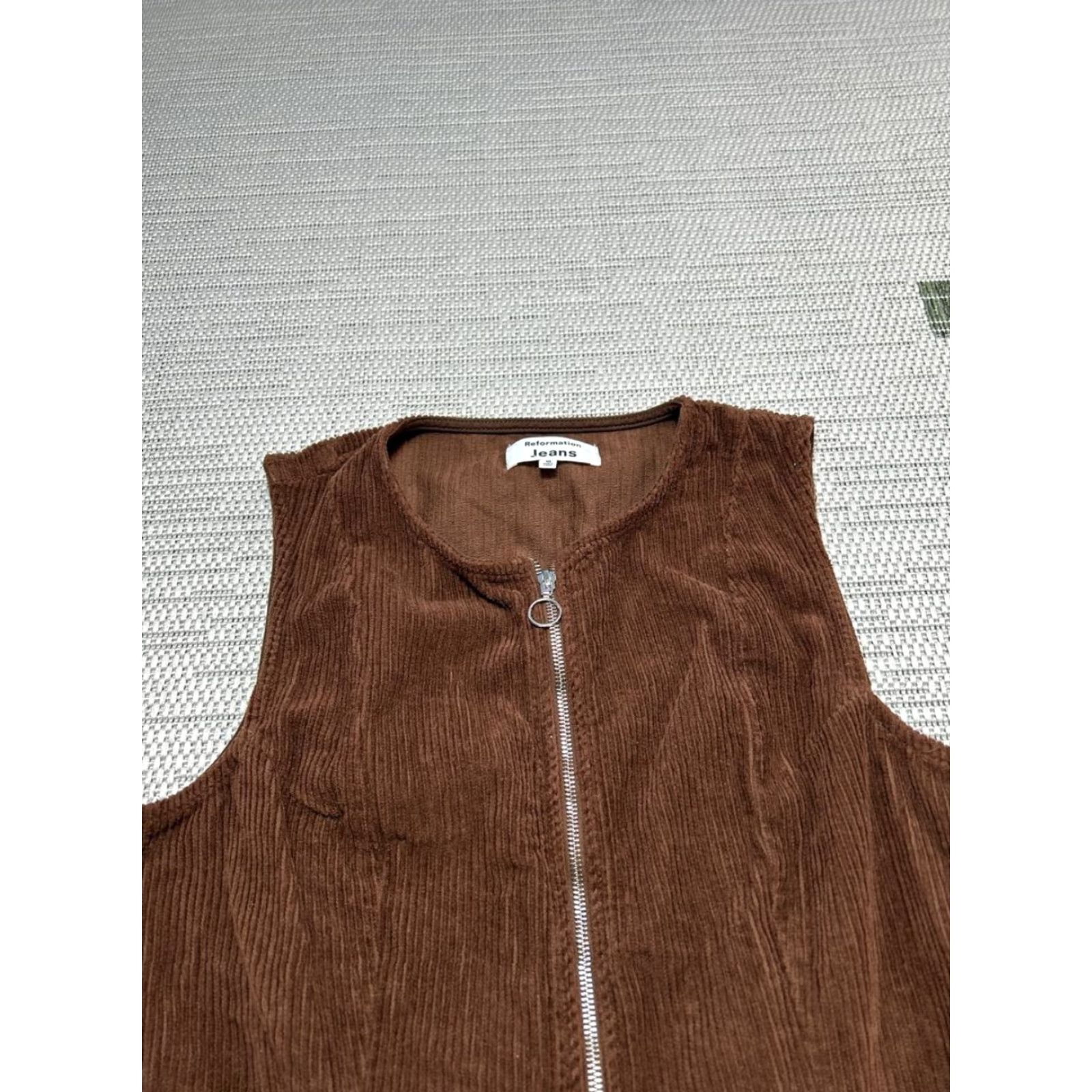 Reformation Reformation Dress Womens 10 Brown Cotton Corduroy Bodycon Dress Size L / US 10 / IT 46 - 2 Thumbnail