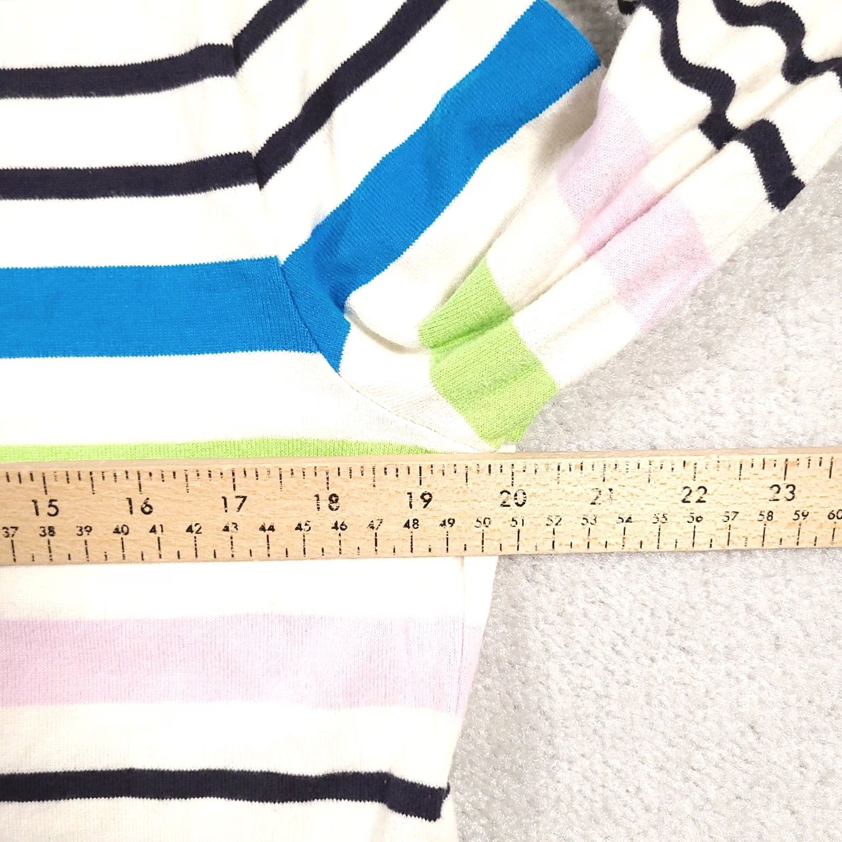 Talbots Talbots Sweater Womens Medium Striped Long Sleeve Boat Neck Colorful Striped Knit Pullover, Casual, Workwear, Regular, Multicolor, White? Size M / US 6-8 / IT 42-44 - 7 Thumbnail