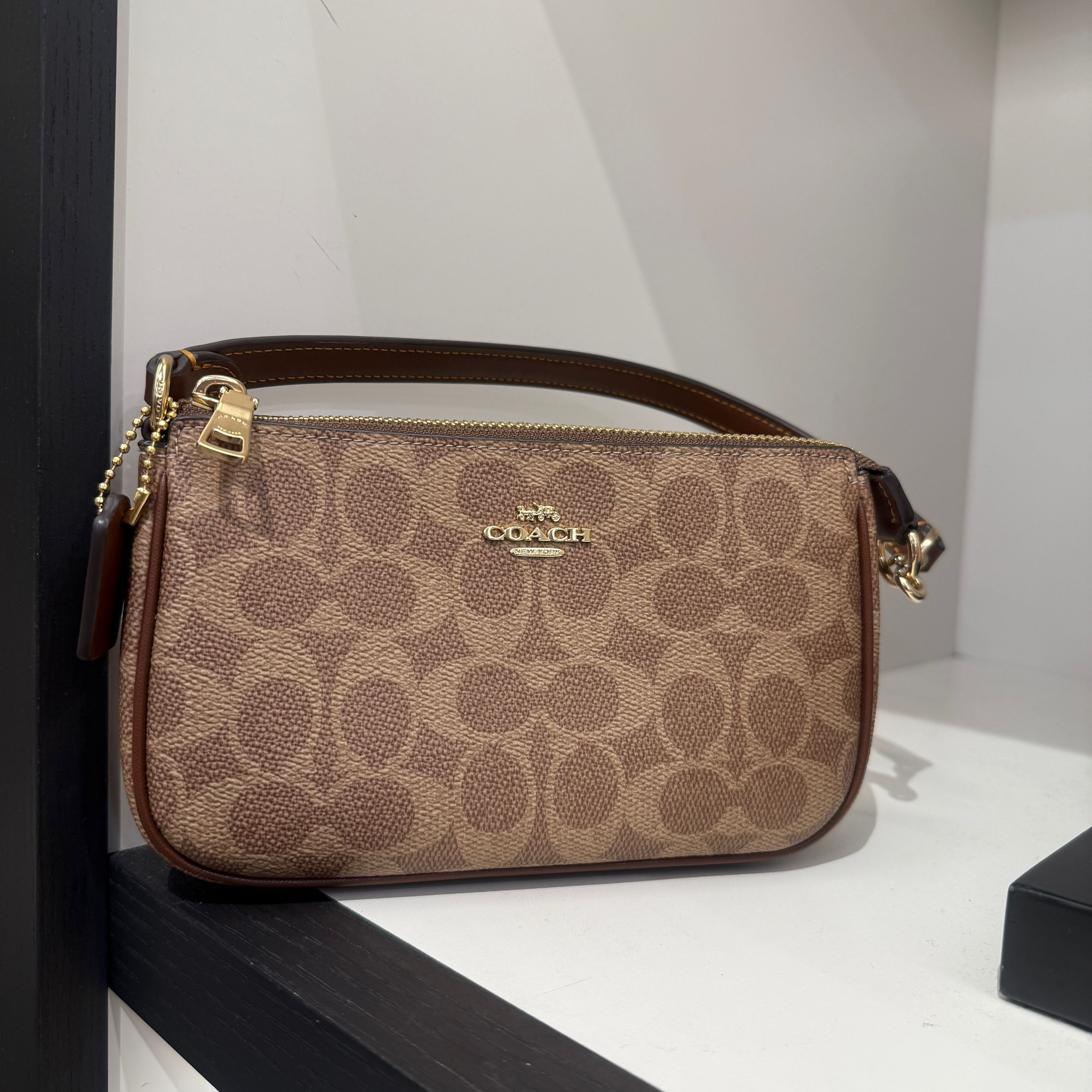 Coach NWT Coach Nolita 19 Signature Canvas CW426, Gold/Sand/Chalk 