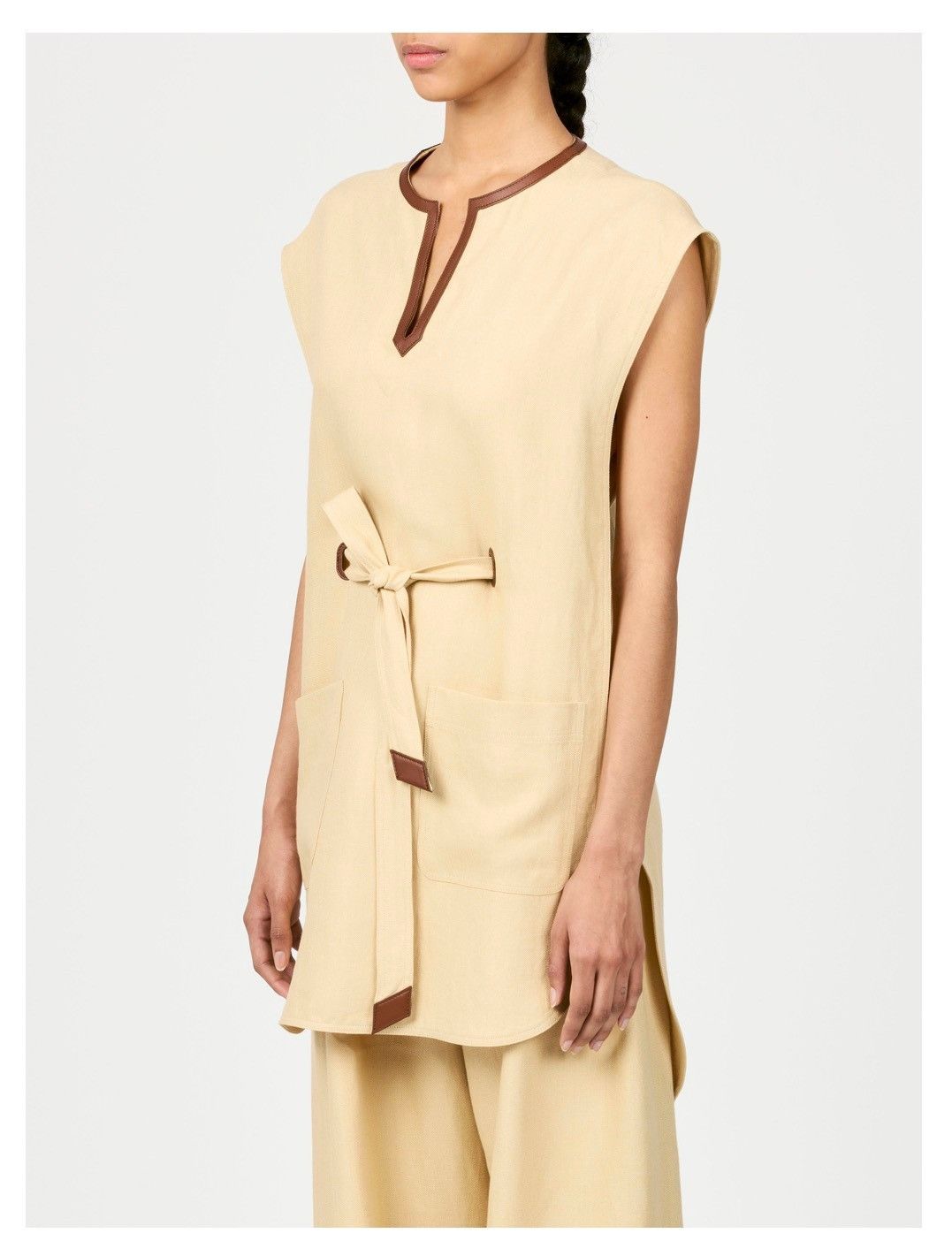 Loro Piana o1srvl11e0526 FAP0261 Carolina Midi Dress in Yellow Size L / US 10 / IT 46 - 5 Thumbnail