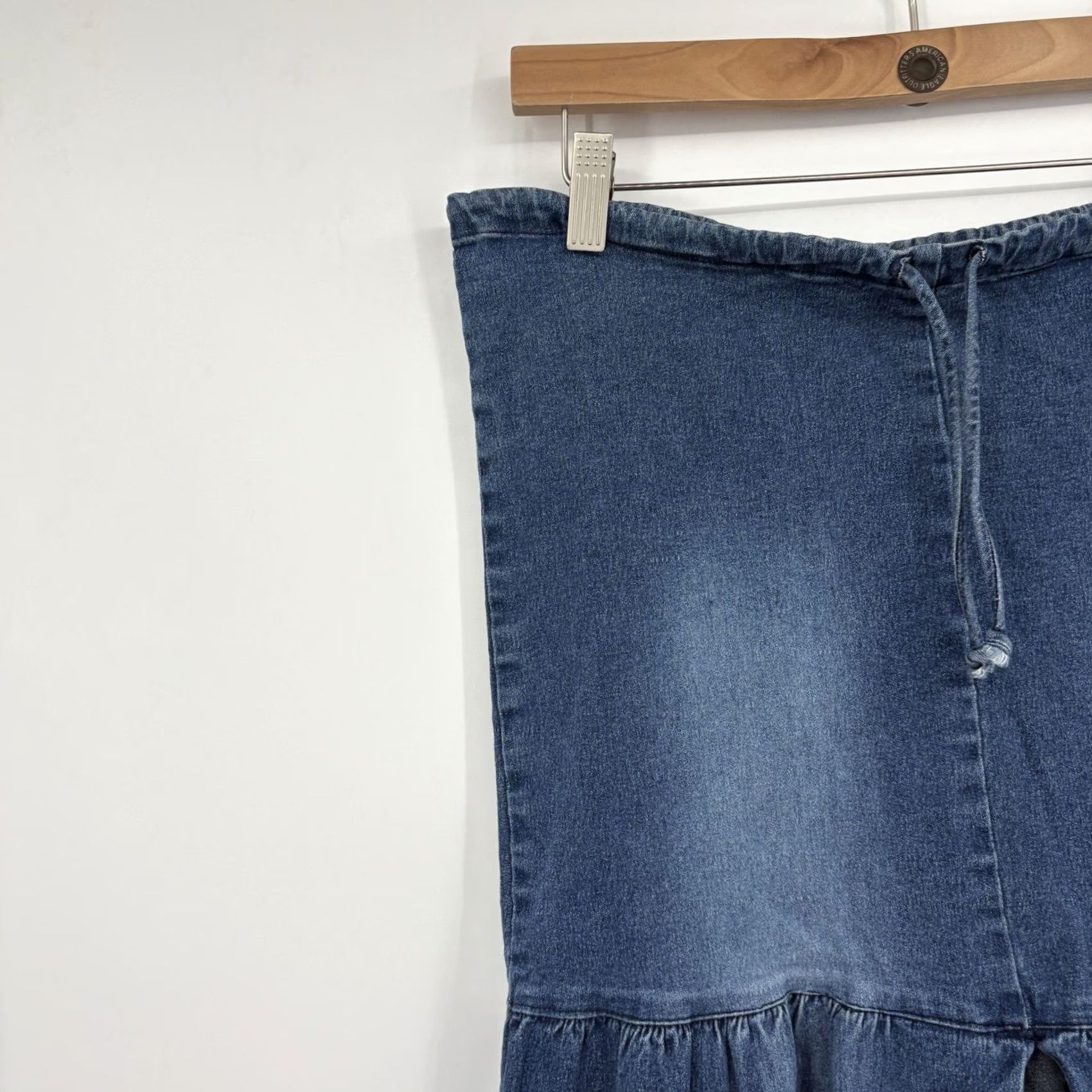 Vintage VINTAGE Y2K Maxi Skirt Women 0 Small Denim Cowgirl Western Festival Tiered Slit Size 28" / US 6 / IT 42 - 3 Thumbnail