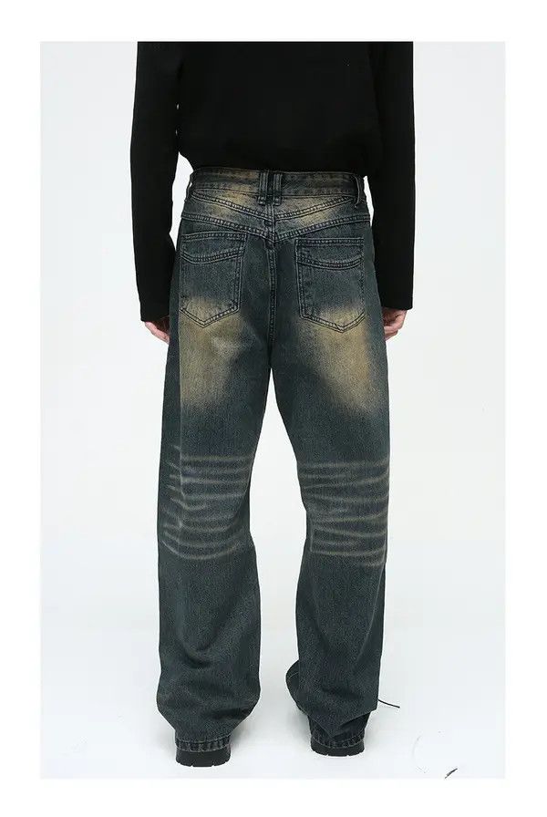 VIBE American style washed vintage distressed whisker jeans y2k Size US 32 / EU 48 - 5 Thumbnail