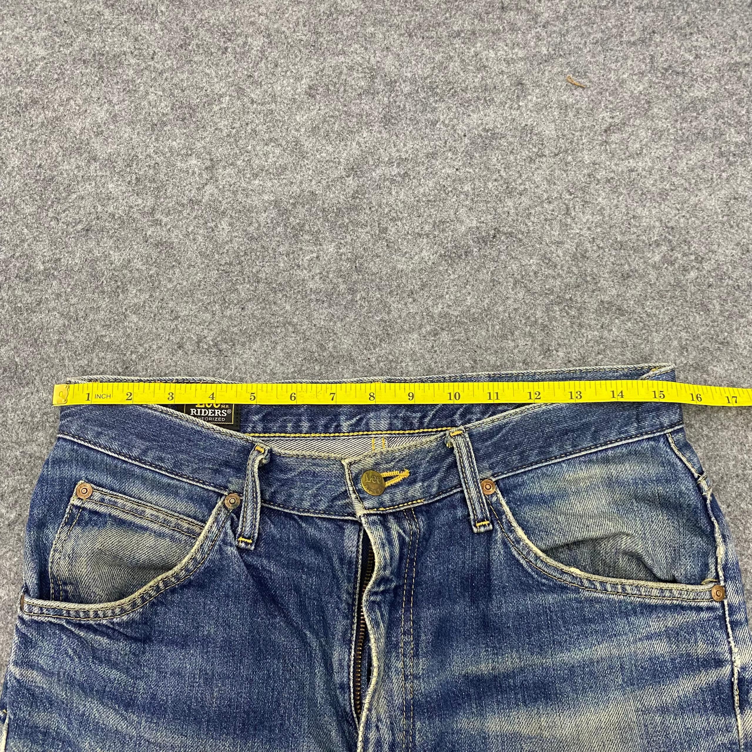 If Six Was Nine 💥Flare💥Vintage Lee Riders Distressed Denim Size US 32 / EU 48 - 4 Thumbnail