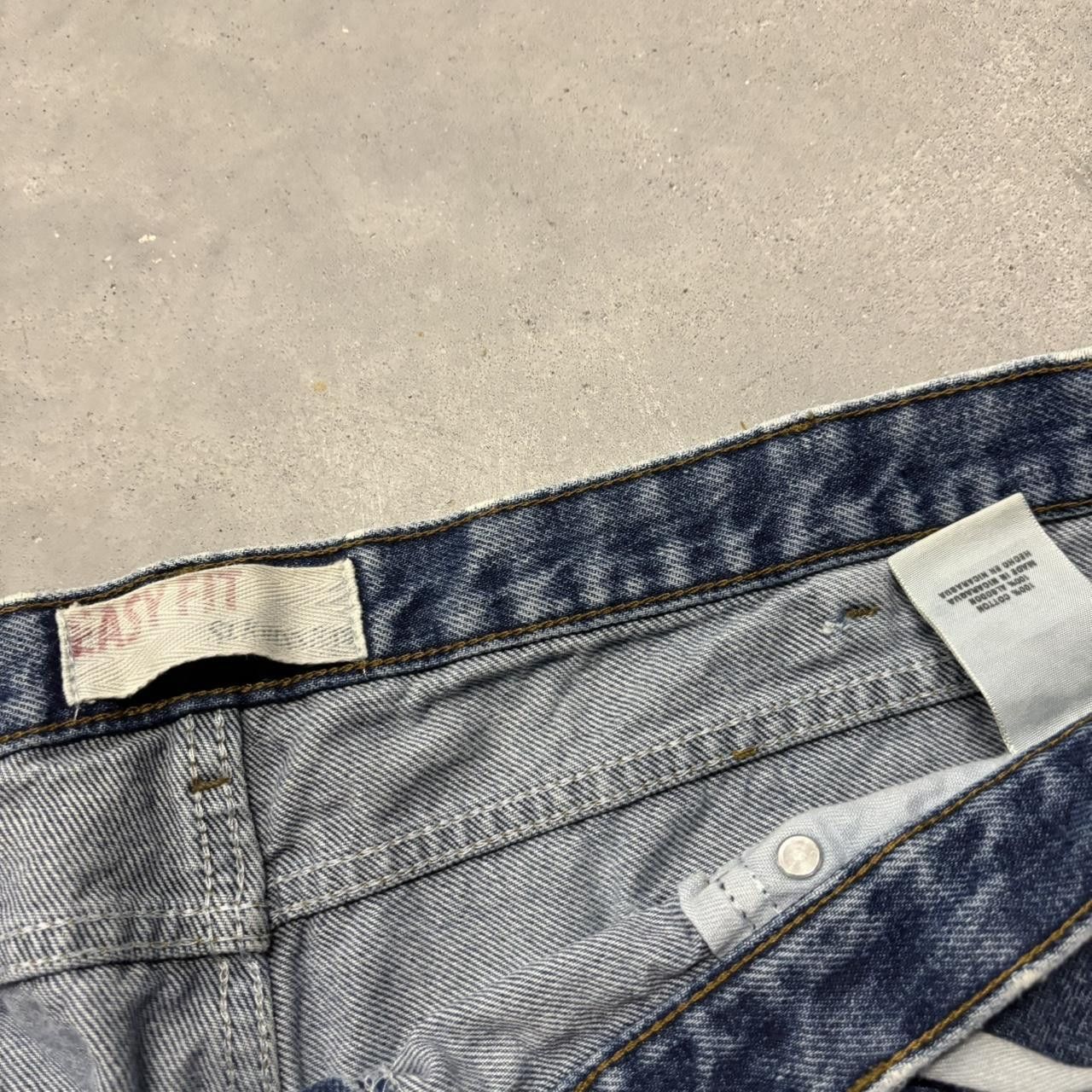 Japanese Brand × Vintage Crazy Vintage Y2K/2000s Baggy Dark Wash Skater Denim Jeans! Size US 42 / EU 58 - 8 Thumbnail