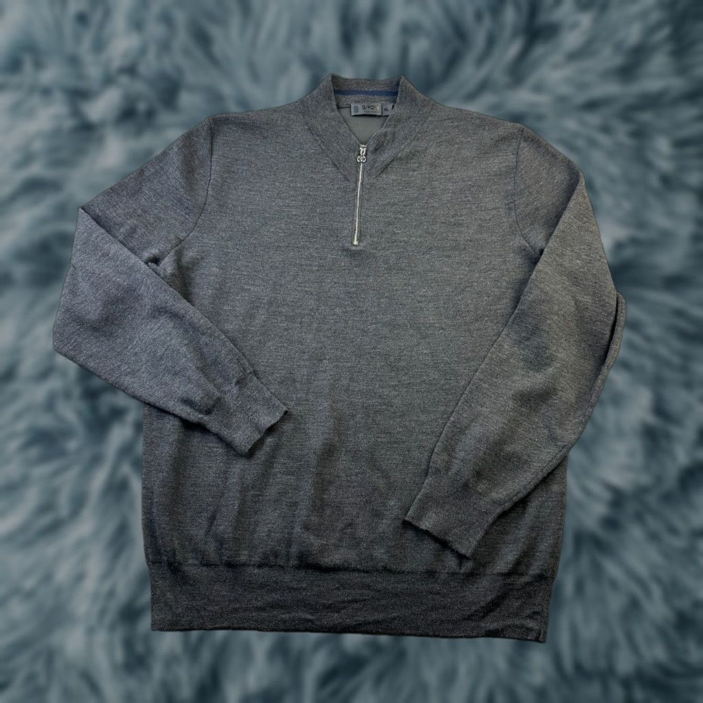 Vintage G Fore Sweater Mens XL Gray V-Neck Merino Wool Quarter Zip Slim Golf Pullover Size US XL / EU 56 / 4 - 1 Thumbnail