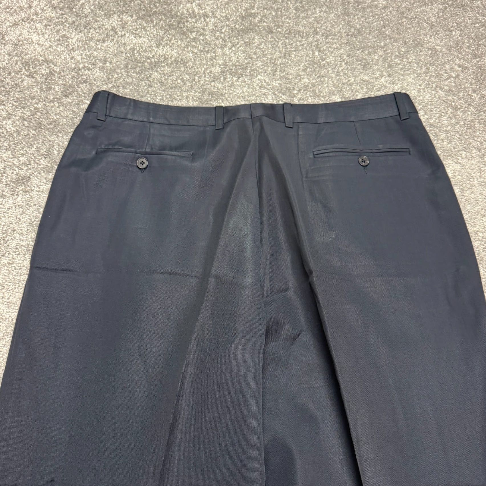 Zanella ZANELLA Vintage Wool Dress Pants Mens 38x29 Blue Pleated Front Straight 90s Retro Classic Business Formal Men’s Pants Size US 38 / EU 54 - 4 Thumbnail