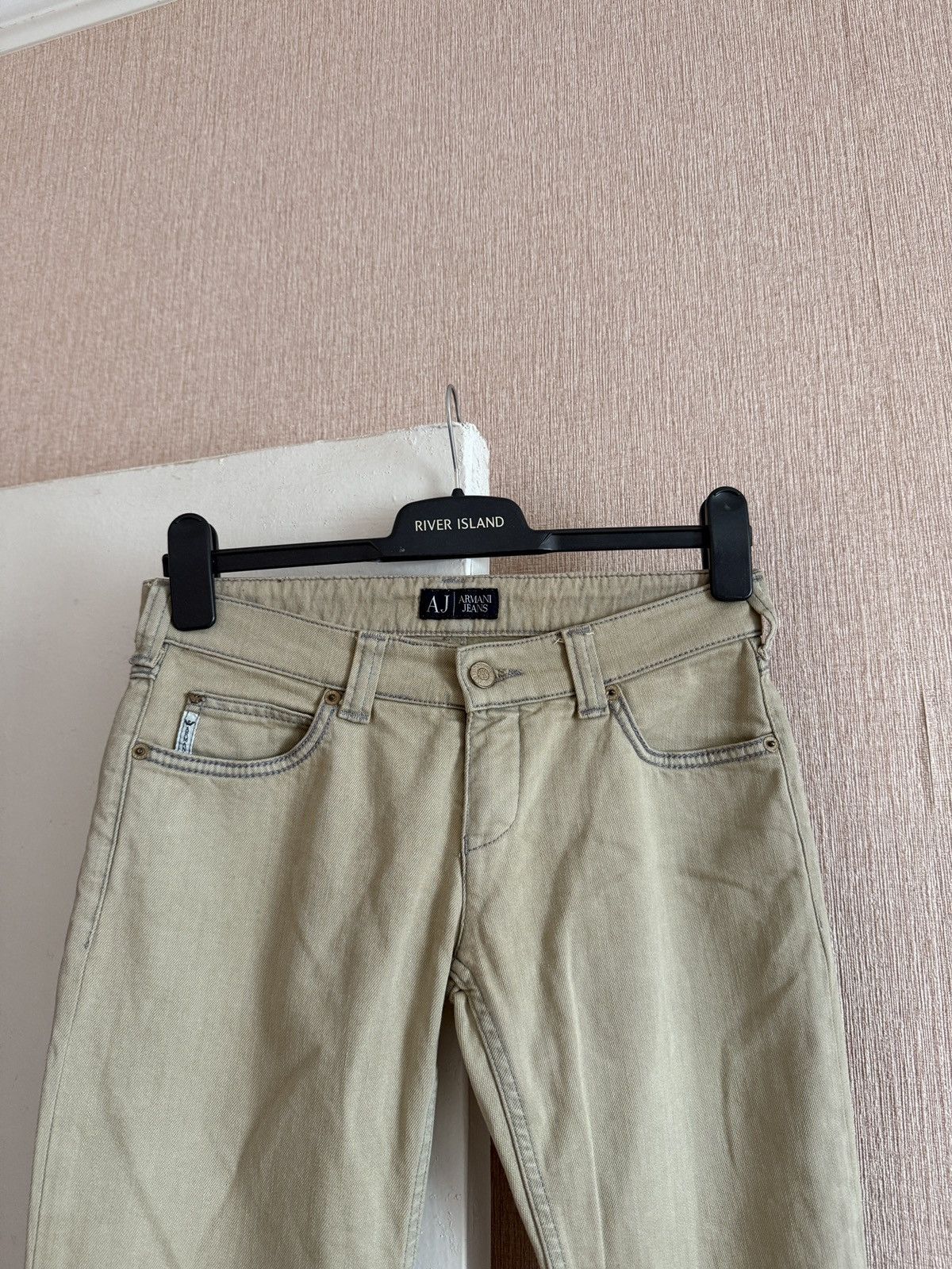 Armani Vintage Armani Jeans AJ Beige Slim Fit Denim Pants Women’s Size 27" / US 4 / IT 40 - 4 Thumbnail