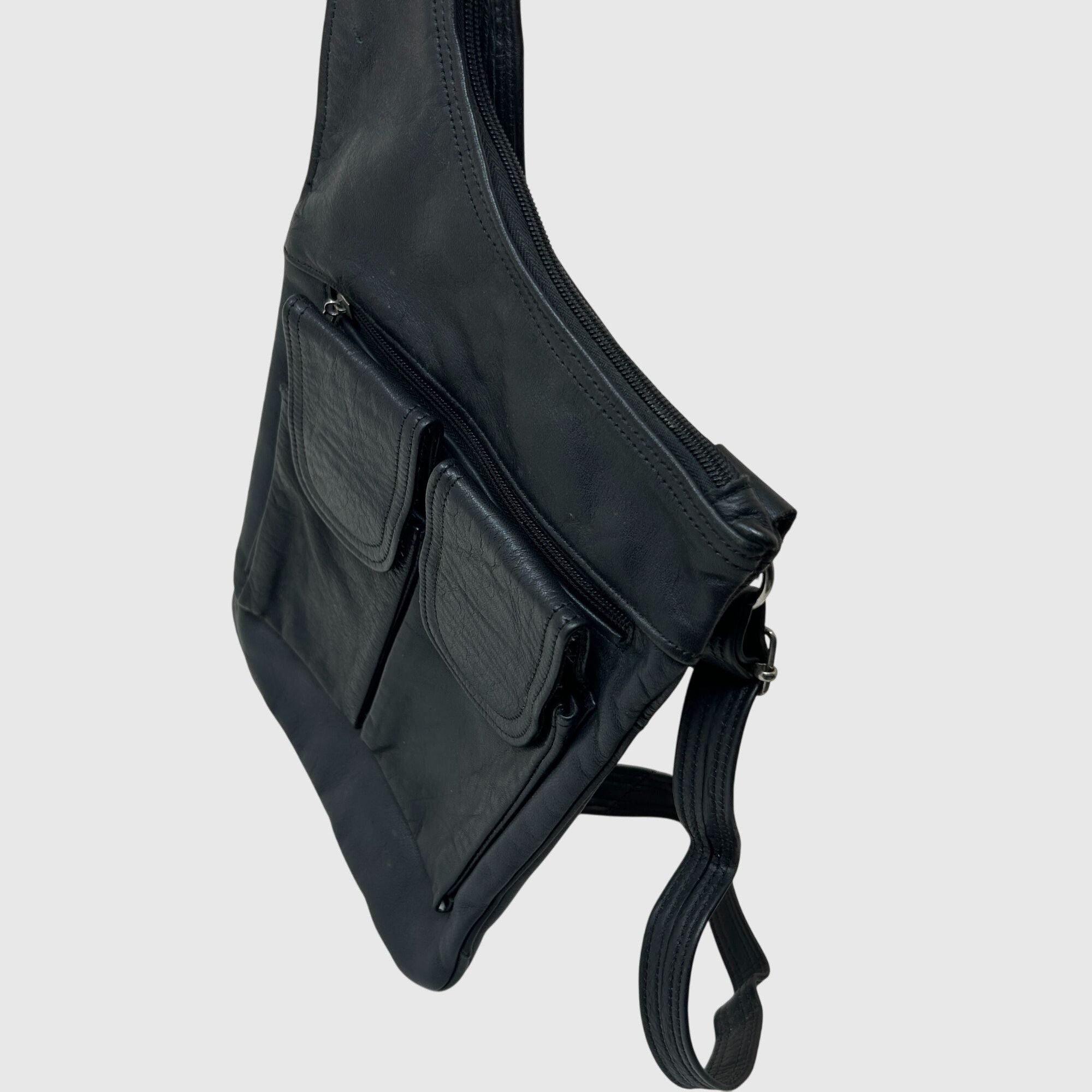 Other Black Faux Leather Crossbody Sling Bag Travel Utility Chest Size ONE SIZE - 3 Thumbnail