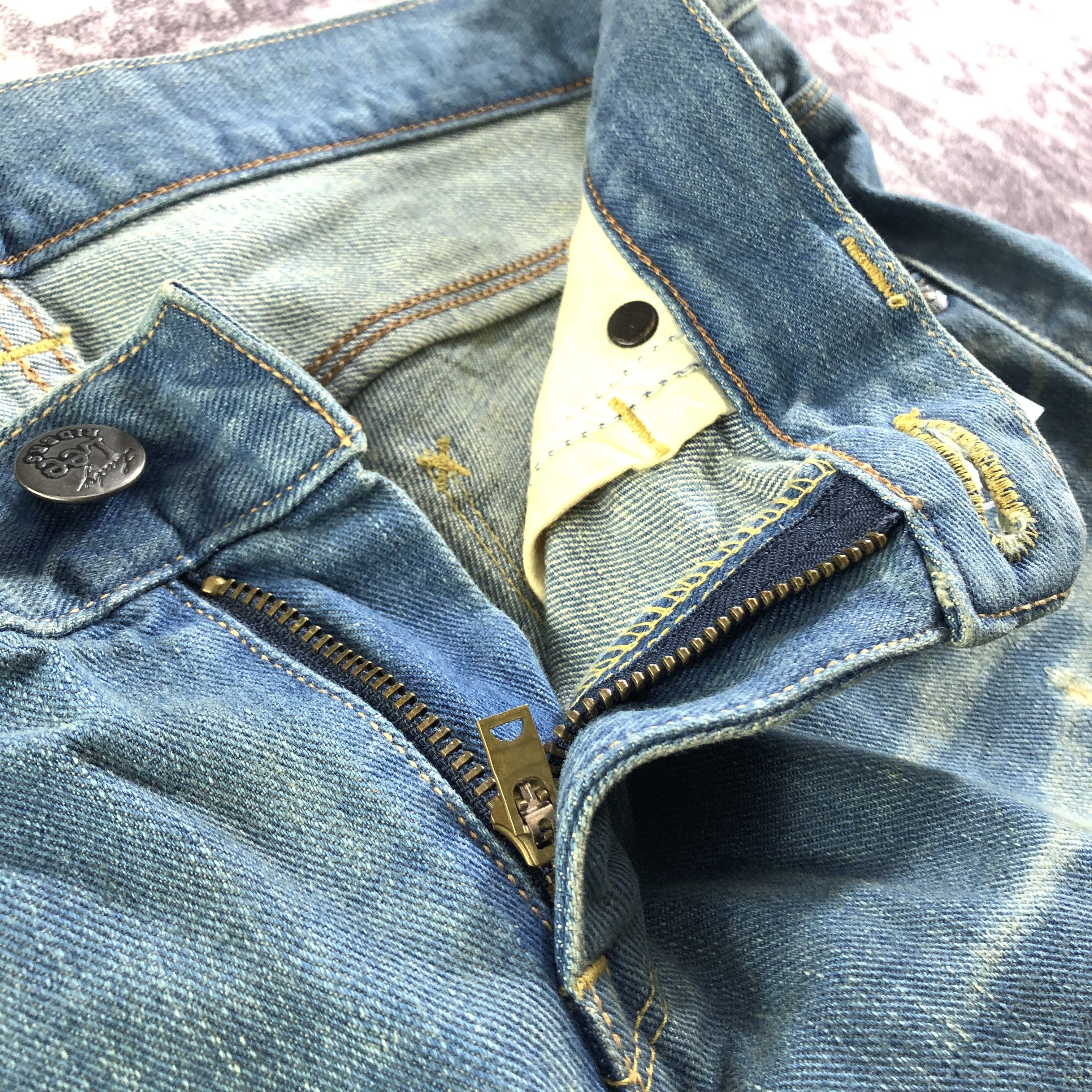 Lee × Vintage Vintage Blue Wash Lady Lee Riders Selvedge Jeans-JM3646 Size 31" - 7 Thumbnail