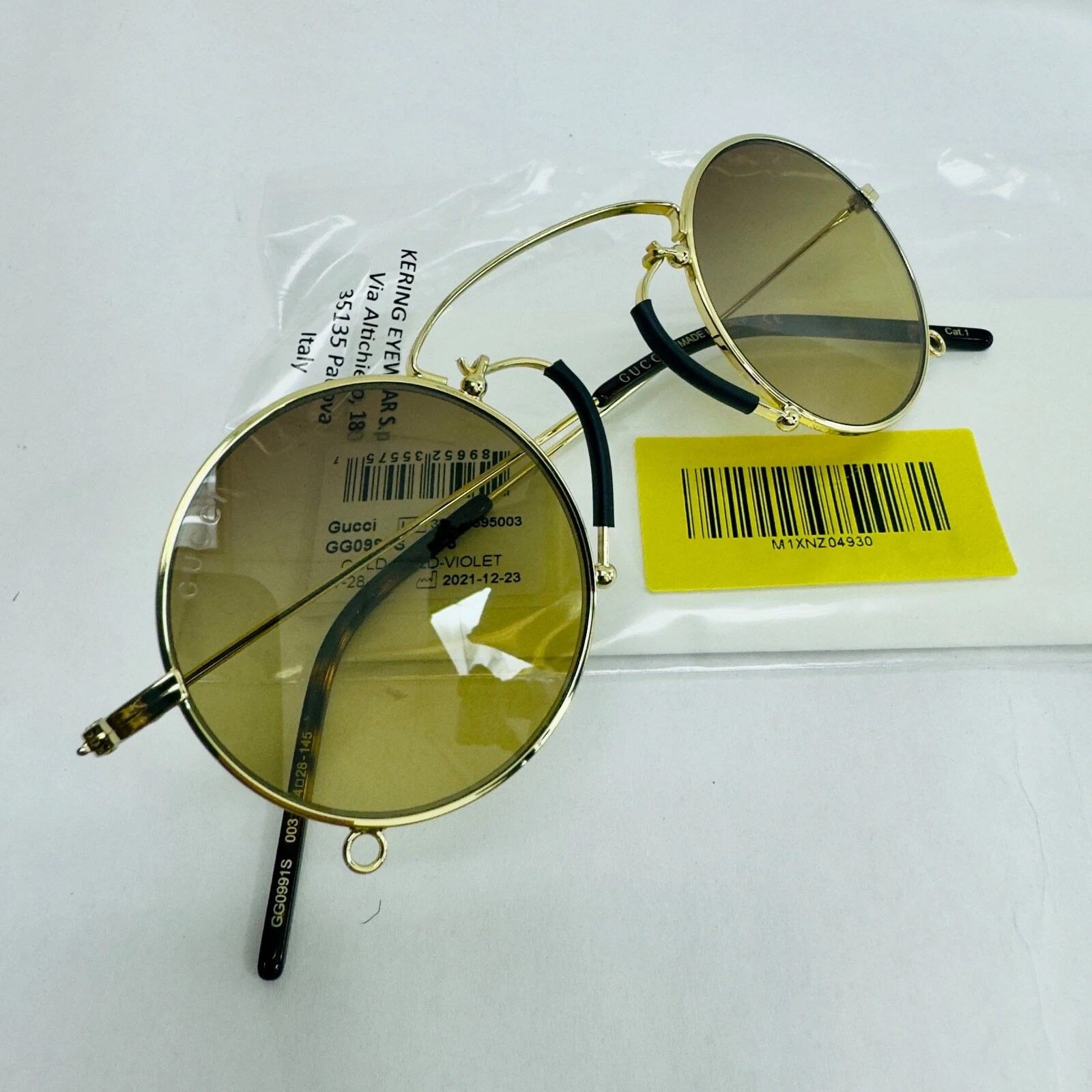 Gucci GUCCI GG0991S ARIA Pinke-nez 0991 Gold Brown 003 Sunglasses Size ONE SIZE - 8 Thumbnail