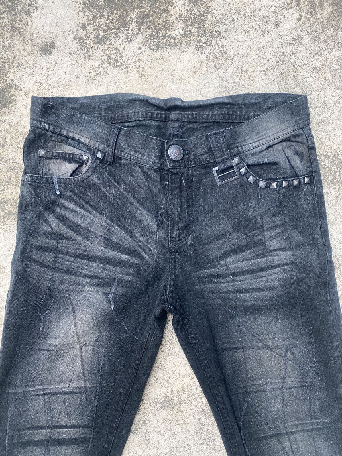 If Six Was Nine × Japanese Brand × Tornado Mart Flare Jeans Xfrm Clawmark Wax Studded Bootcut Size US 34 / EU 50 - 10 Thumbnail