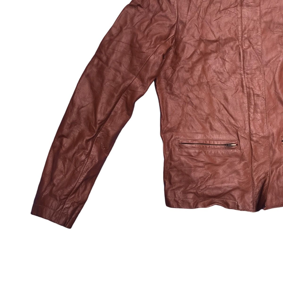 Genuine Leather × SHIPS Vintage Ships Genuine Leather Biker Jacket Racing Size S / US 4 / IT 40 - 4 Thumbnail