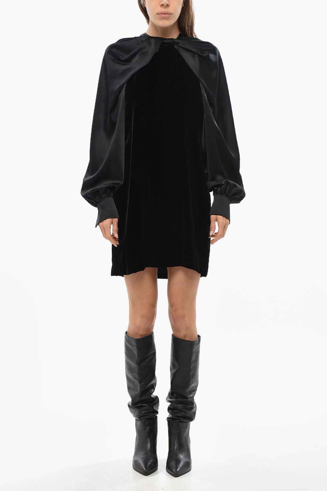 Max Mara og1mm0426 Velour Dress in Black Size XS / US 0-2 / IT 36-38 - 1 Thumbnail