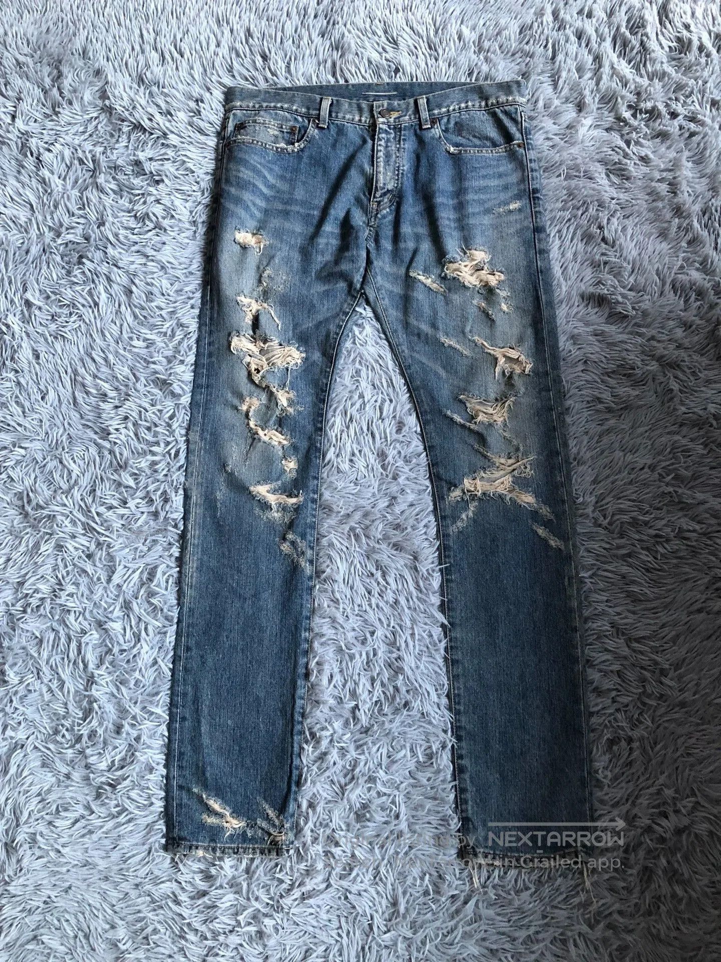 Saint Laurent Paris Saint Laurent SLP 13FW Runway Distressed Jeans. Size US 34 / EU 50 - 1 Thumbnail